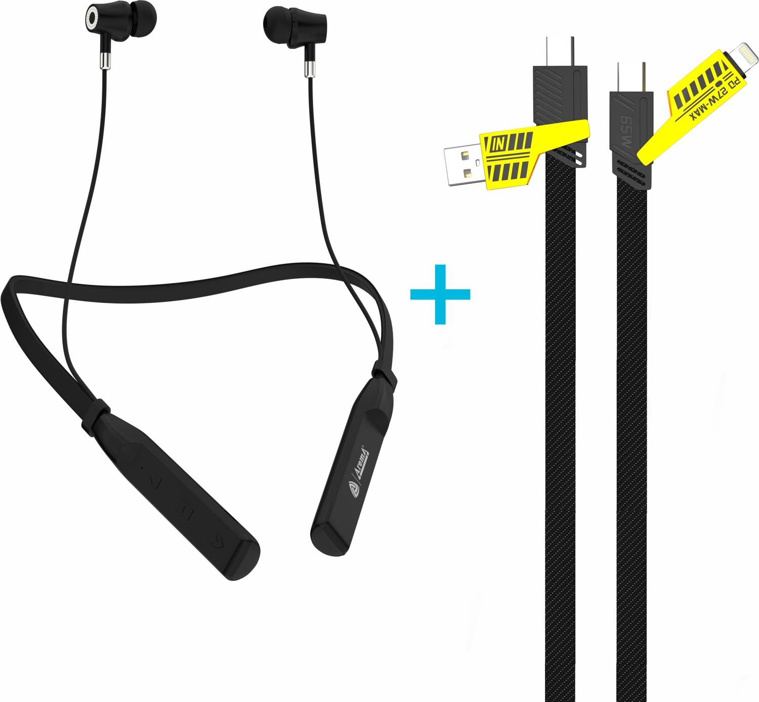 Aroma C21-NB119B Badshah 60H Neckband with 4in1 65W Cable - Image 2