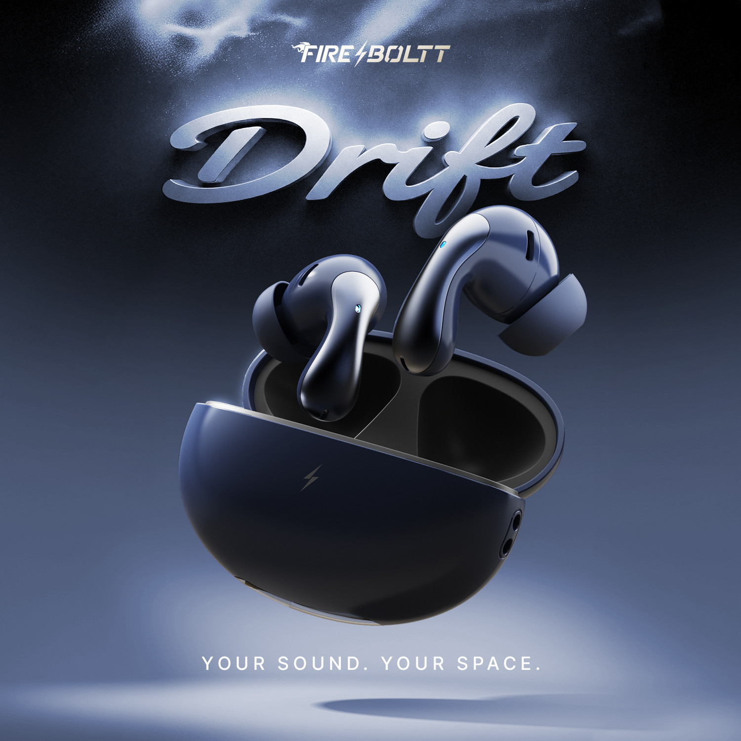 Image of Fire-Boltt Aero Drift TWS Earbuds, Custom EQ Profiles 50H Battery Display Case Quad Mic ENC Bluetooth