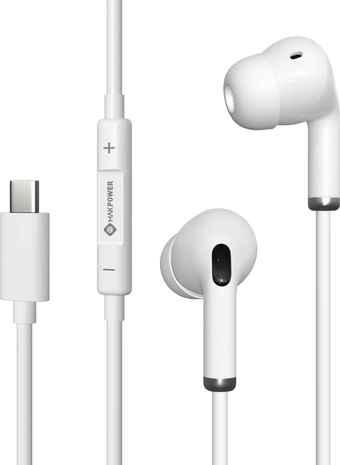 MAK POWER Type-C Wired Earphone HD Audio, Comfort Fit Inline