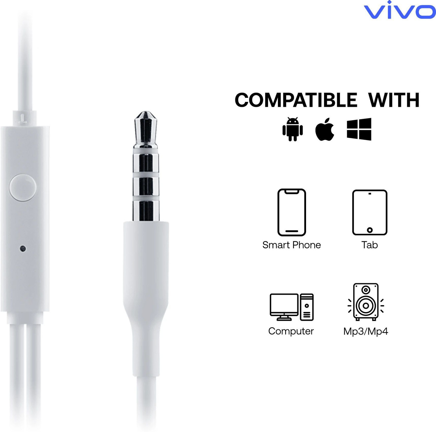 Image of vivo XE160 Earphones with 3.5mm jack & mic Wired Gaming