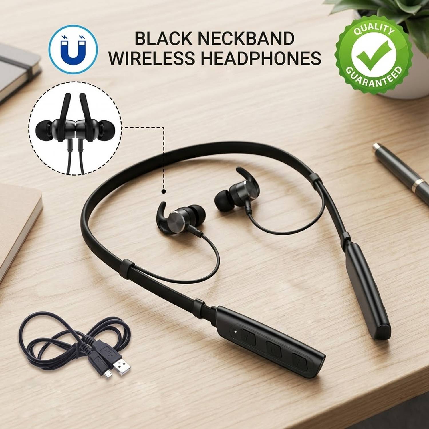 BAGATELLE In-Ear Wireless Neckband with Mic, Up to 24 Hours Play Time,Bluetooth 5.0 Bluetooth