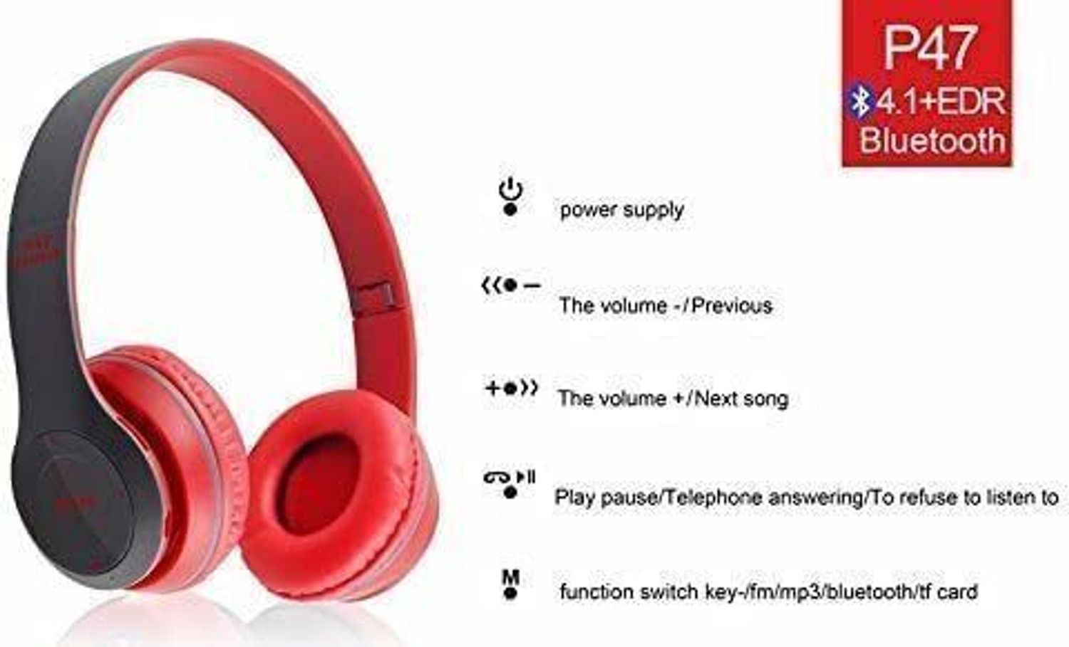 Image of Jhs Over the head Bluetooth Headset SHJHPO59K Bluetooth