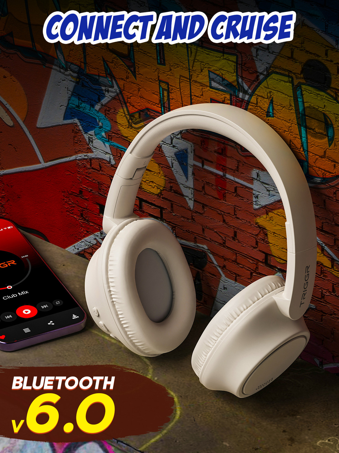 Image of TRIGGR Punkheadz Z4 with 50H Battery, Dual Pairing, 40mm Drivers, Gaming Mode, BT v6.0 Bluetooth