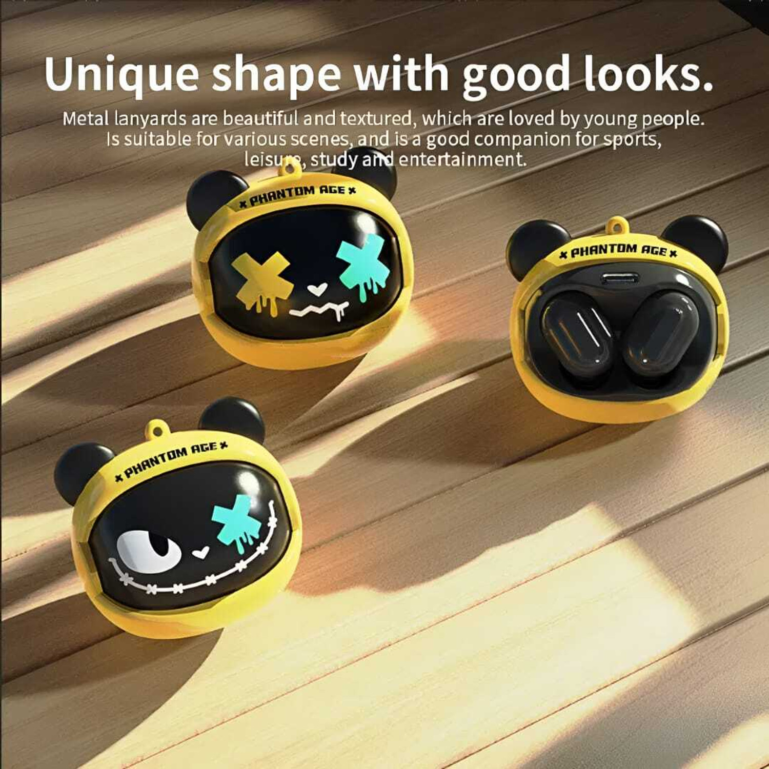 Image of AL ATASH Trendy Wireless Bluetooth Earbuds with Rolling Face Charging Case Deep Bass Buds Bluetooth without Mic