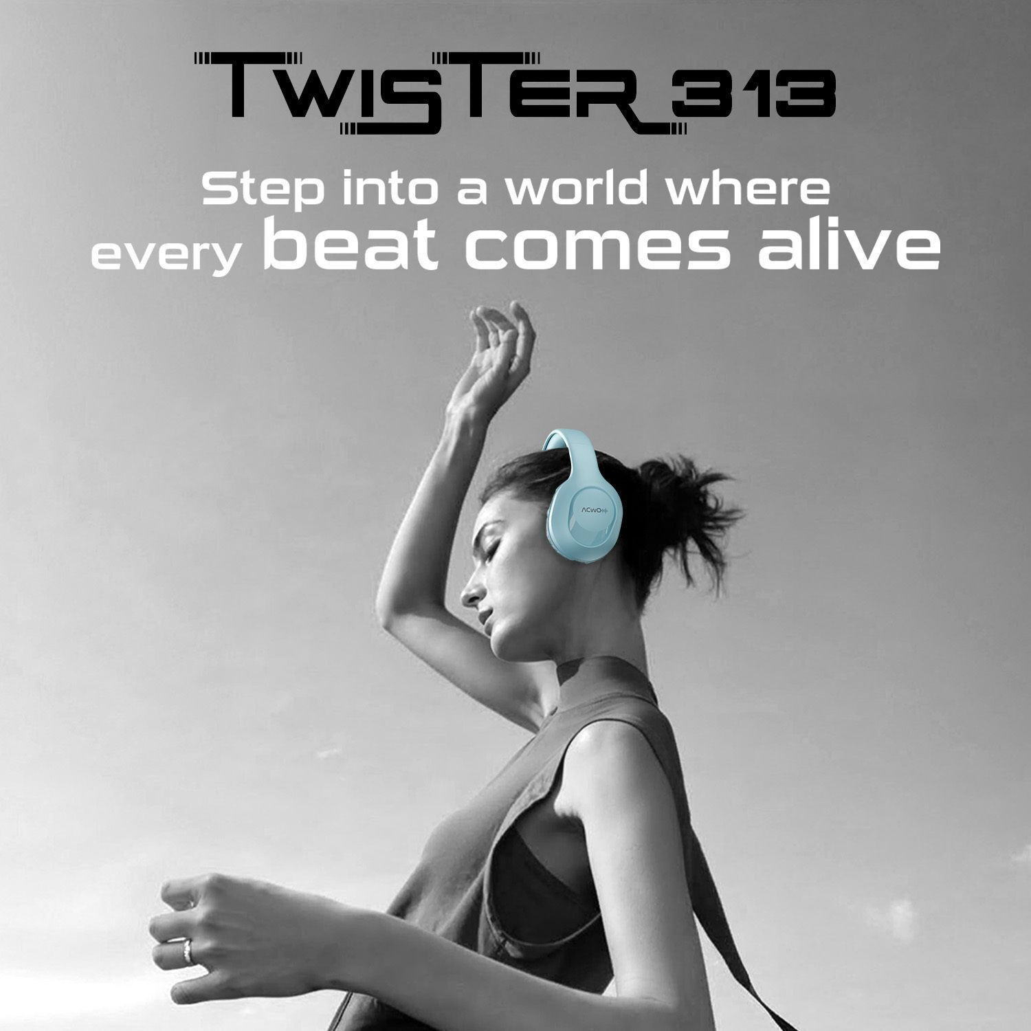 Image of ACwO TwISTER 313 with 40mm Drivers, AI-ENC, Dual Device Connectivity Bluetooth & Wired