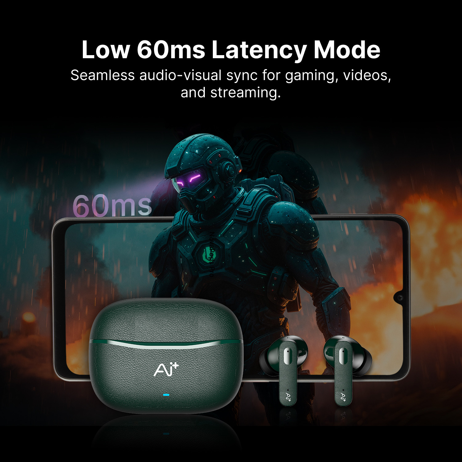 Image of Ai+ NovaPods Go with 24Hours Playtime, 60ms Low Latency, Precision tuned Drivers Bluetooth
