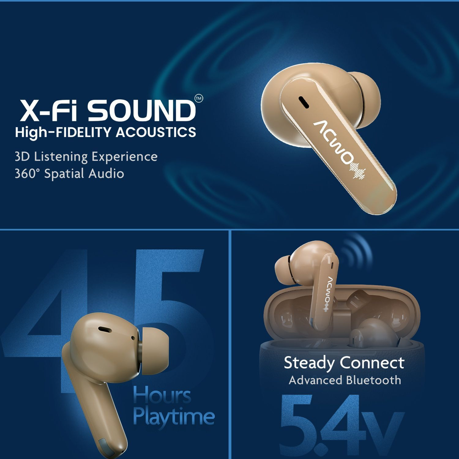Image of ACwO DwOTS Muze: In-Built MP3 Player, TF Card, Recording, Live Listening, 45H Plytm Bluetooth