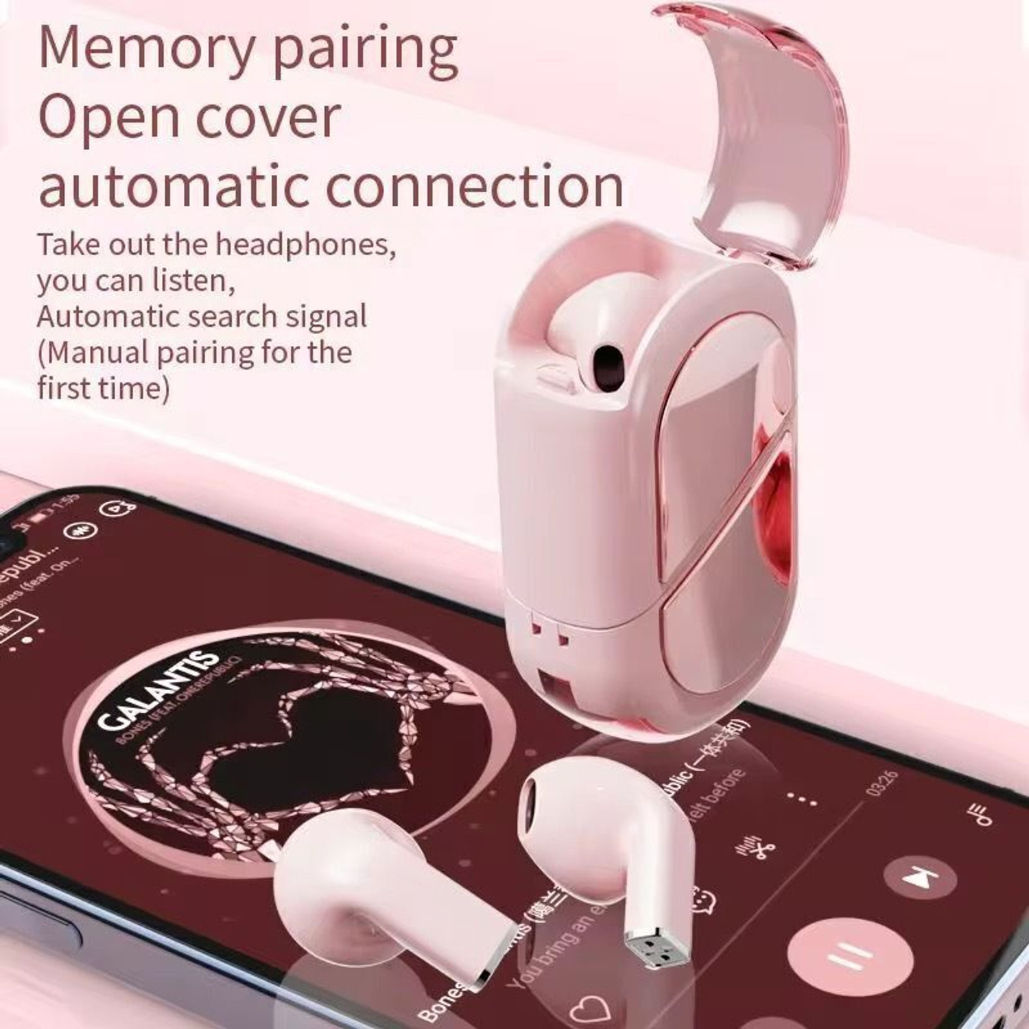 Image of Life Like Rotatable Design Heart Shape TWS Earbuds, Fast Charging Earphones With Mic Bluetooth