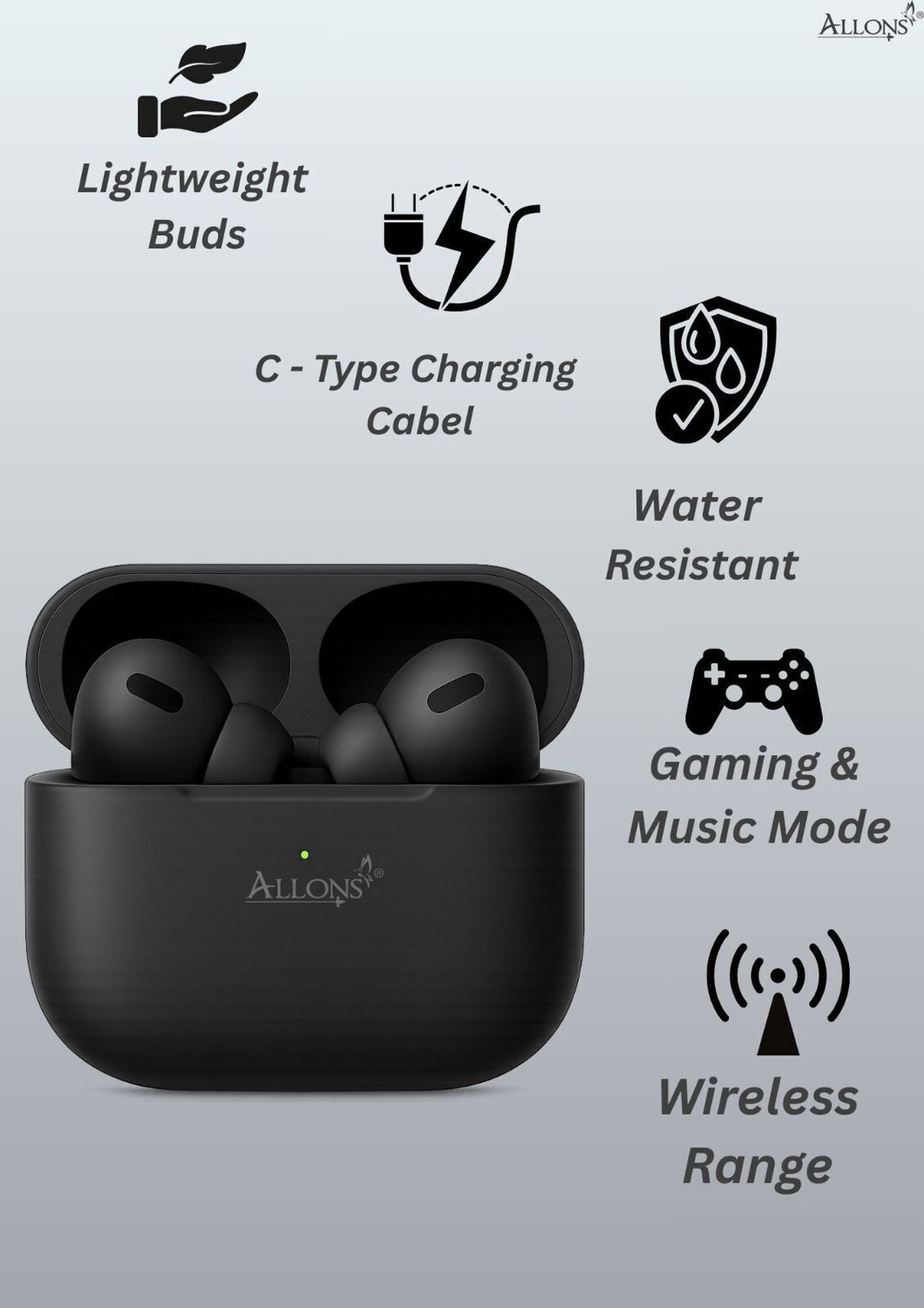 Image of allons TWS Bluetooth Earbuds True Wireless Headphone with MagSafe Charging Case O276 Bluetooth