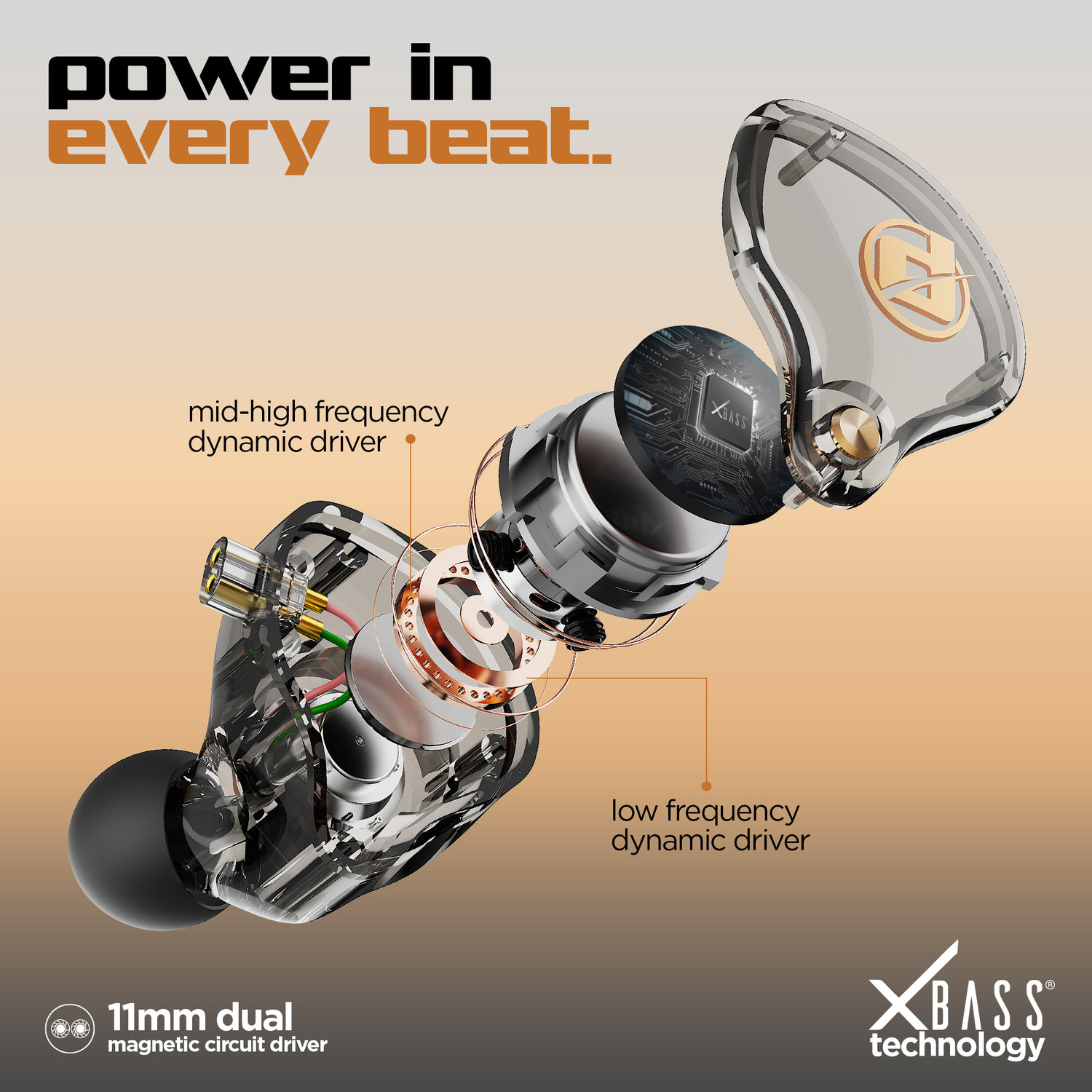 Image of Dubstep Squad Pro In-Ear Monitor with 11mm Dual Magnetic Driver, 2 Pin Detachable Cable Wired