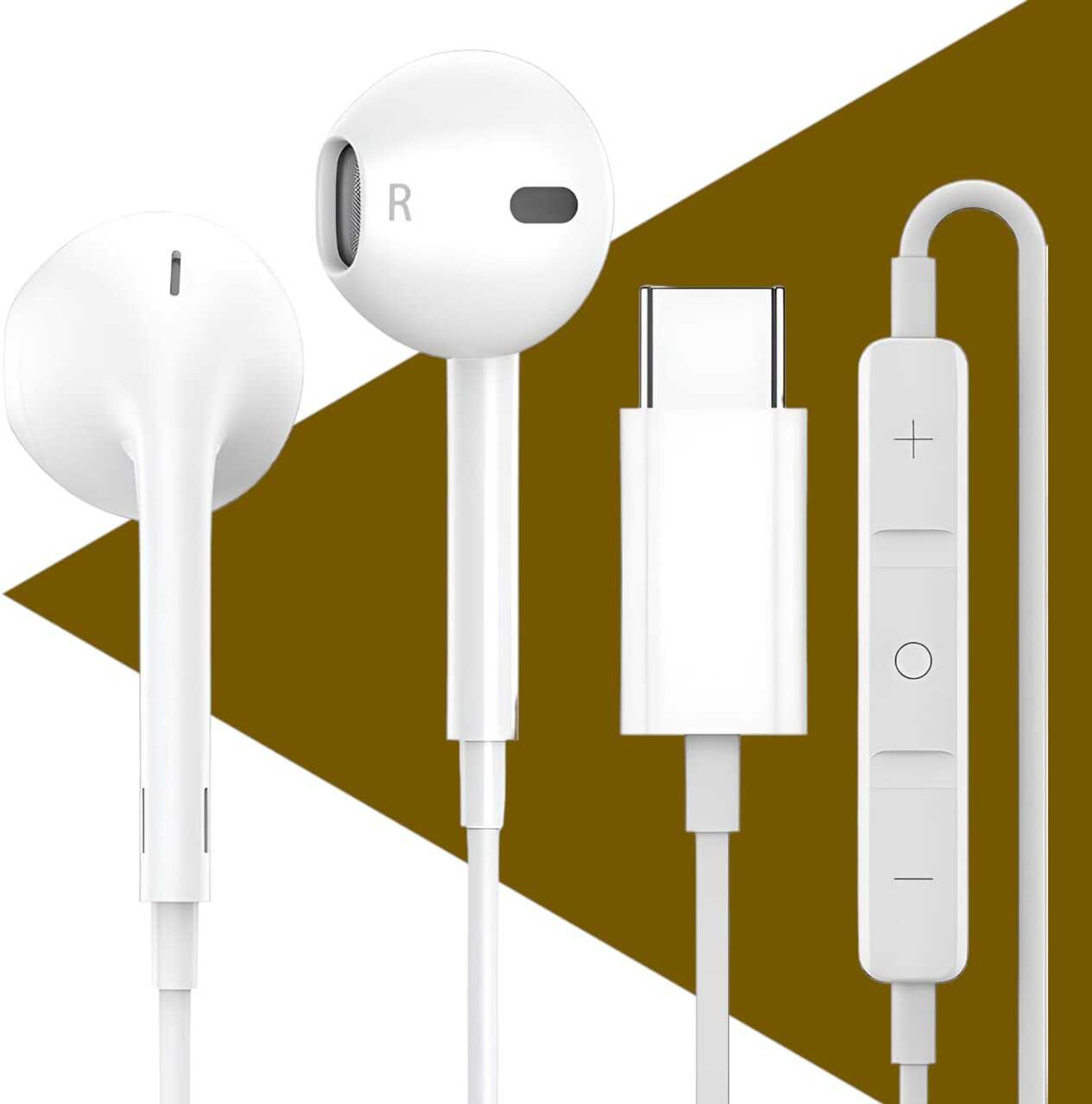 Image of Bxeno Type C Handsfree with Mic for Nothing Phone 2A /Nothing Phone 2 /Phone 1[35] Wired Headset (White, In the Ear)