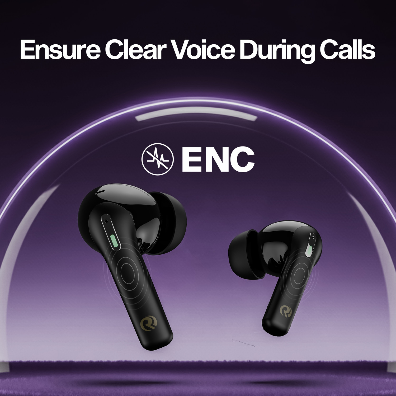 Image of Robotek Airmute True Wireless Earbuds, 40H Playtime, ANC + ENC Inbuild Bluetooth
