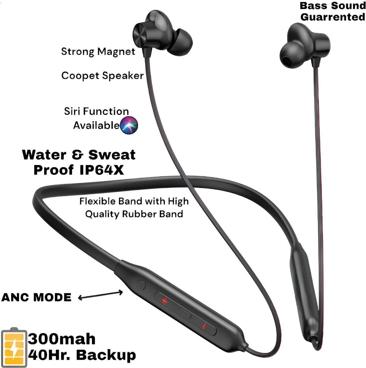VITO POWER Bullets Z2 Neckband Bluetooth Headphone - Image 3
