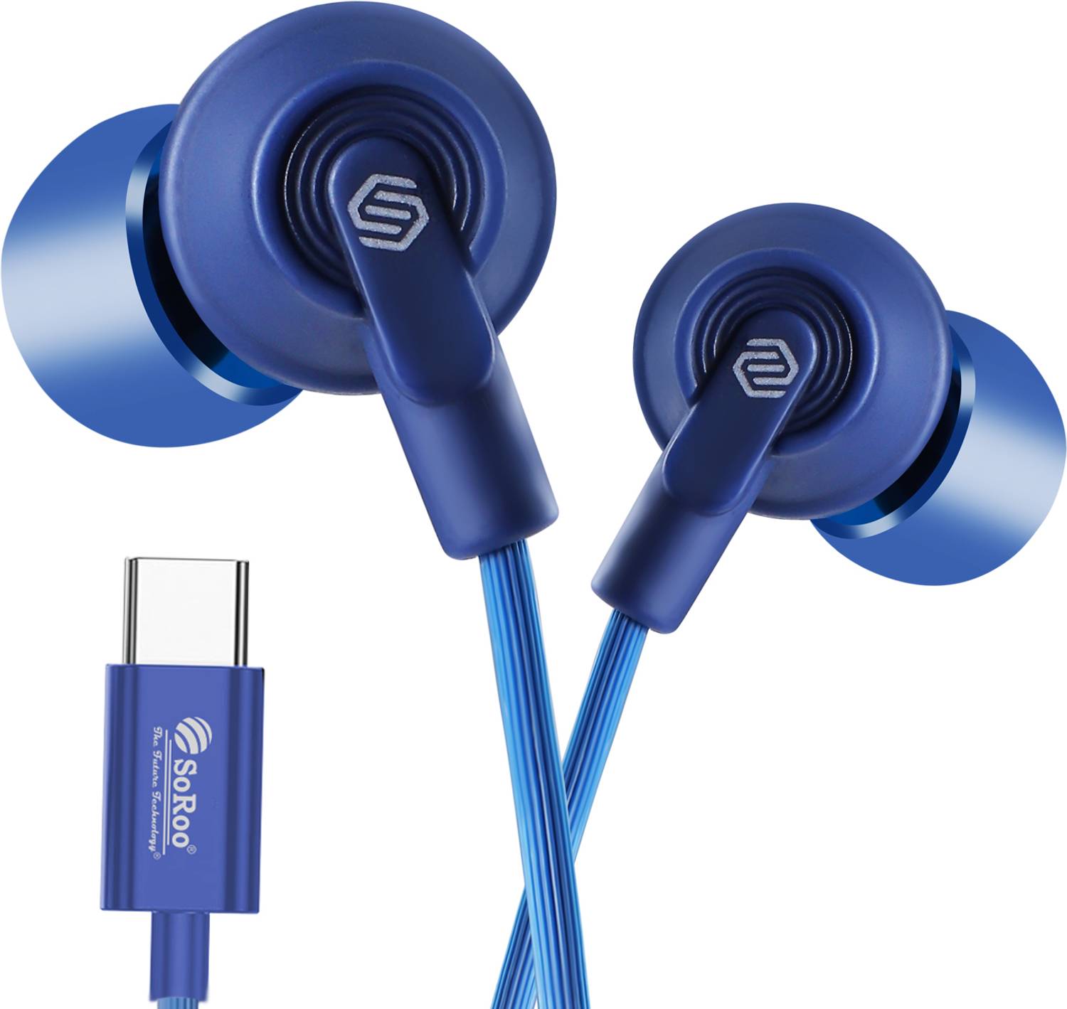 Soroo Future Type-C Wired Earphones with HD Sound, In-Line Mic & Tangle-Free Magnetic Earbud Wired