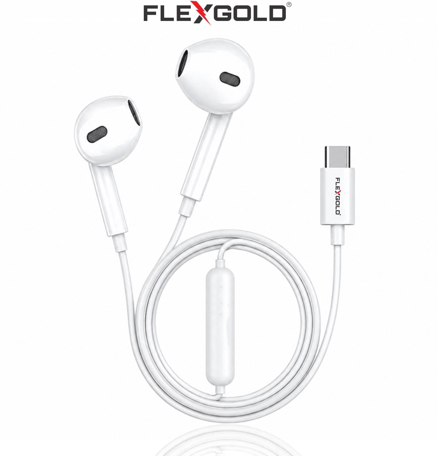 Flex Gold Type-C Earphone with Mic - Image 1
