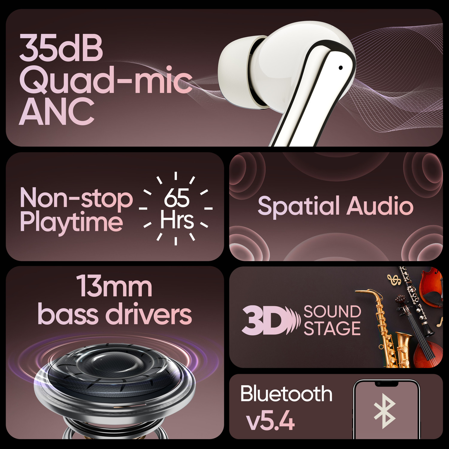 Image of Mivi SuperPods Claro TWS [New Launch], Spatial Audio Bluetooth