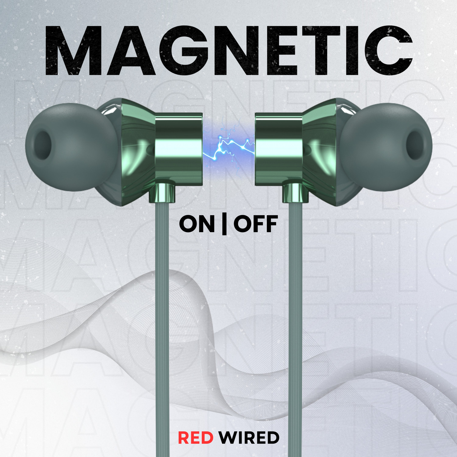 Image of RED WIRED Bluetooth Headphone - 100Hours Playtime Wireless Neckband headphones Earphone-4 Bluetooth Gaming
