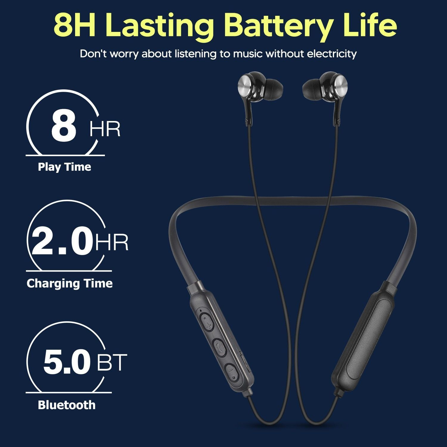 Image of ET BAZAR Sport Bluetooth Earphones with 8 Hours Play Time Bluetooth Gaming