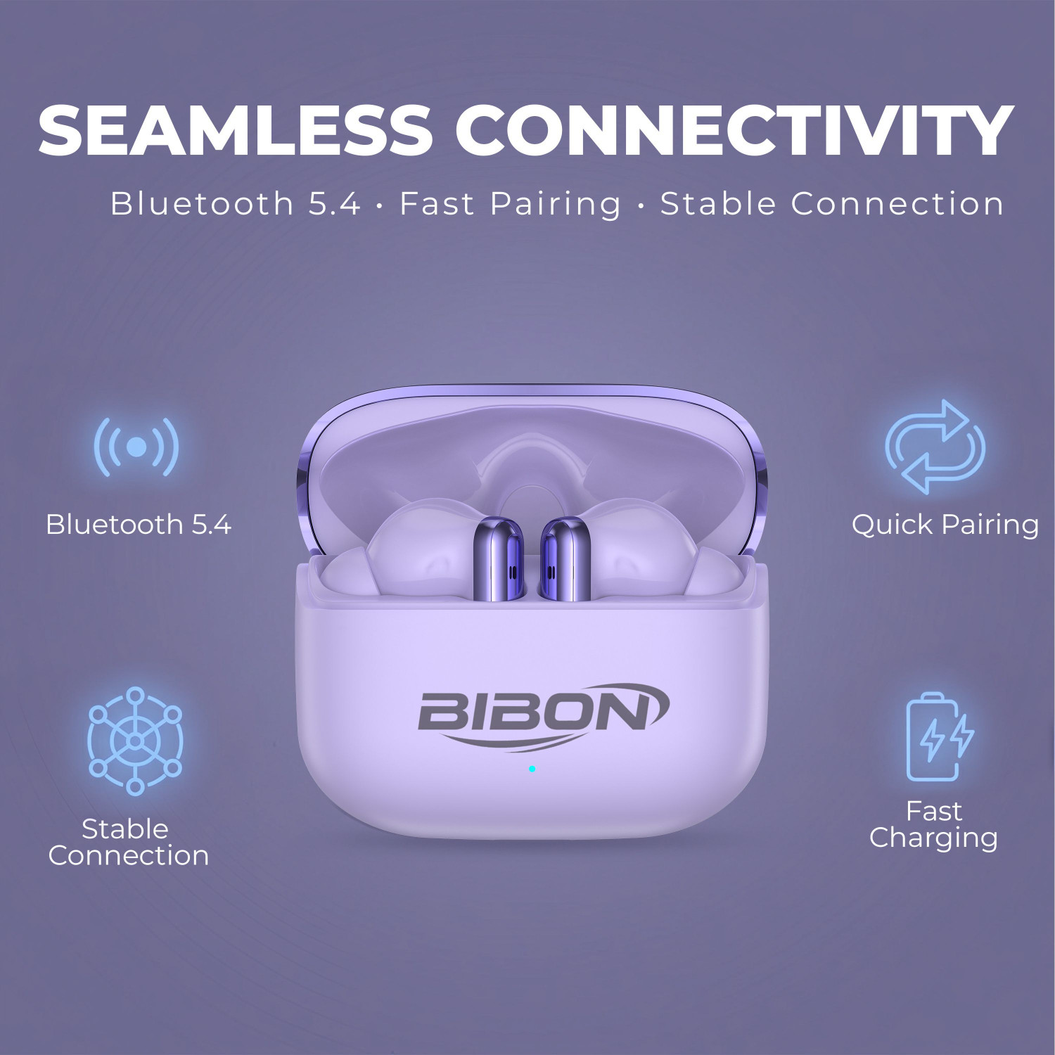 Image of BiBon SuperPods Immersio Dolby Audio, 3D Soundstage, Wireless Earbuds with Deep Bass-2 Bluetooth