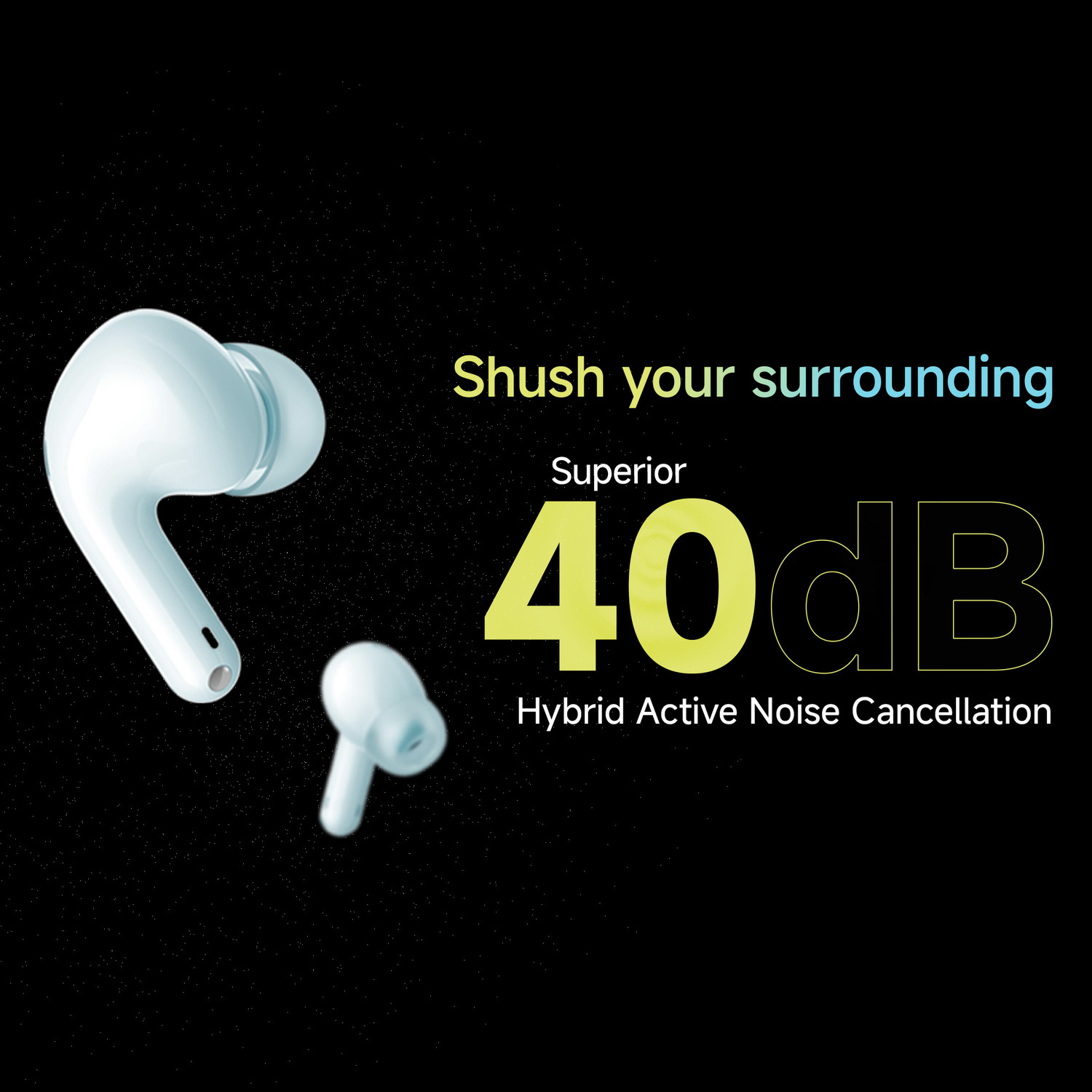 Image of REDMI Buds 5C with 40dB Hybrid ANC, Quad-Mic AI Calling, 36 hrs Playtime, 4 EQ+Custom Bluetooth Headset (Acoustic Black, True Wireless)
