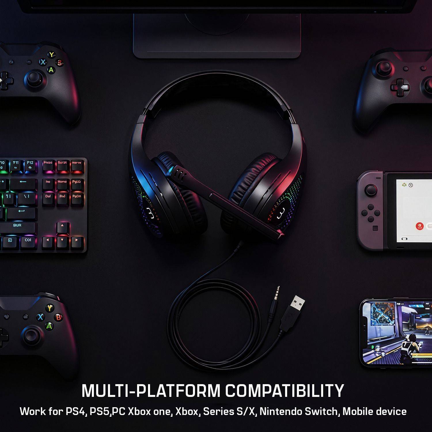 Bestor RGB Wired Gaming Headset with Mic - Image 2