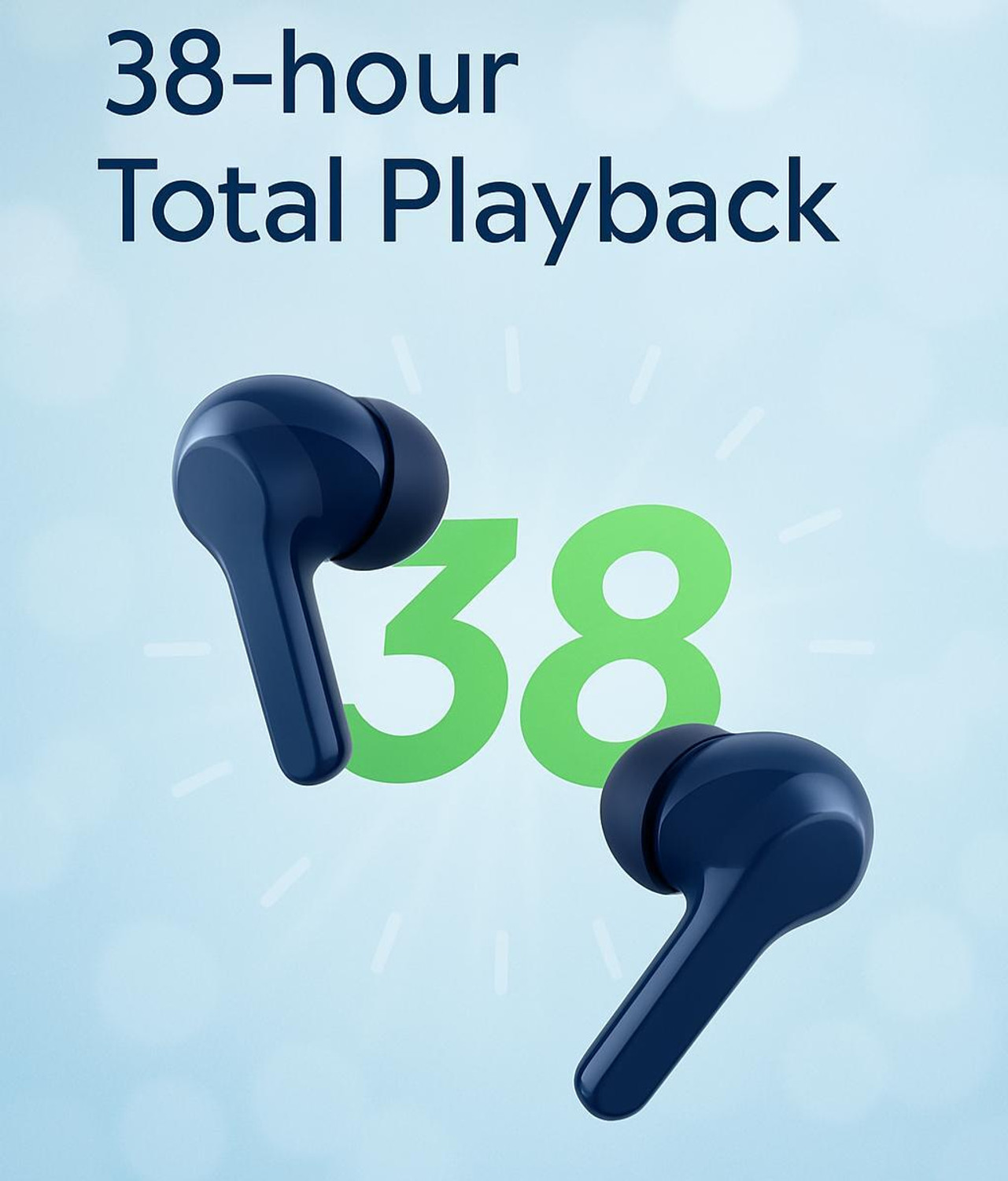 Image of DUJE BT-110 in The Ear Upto 38 Hours Playtime,with AI ENC for calls&Deep Bass-70 Bluetooth