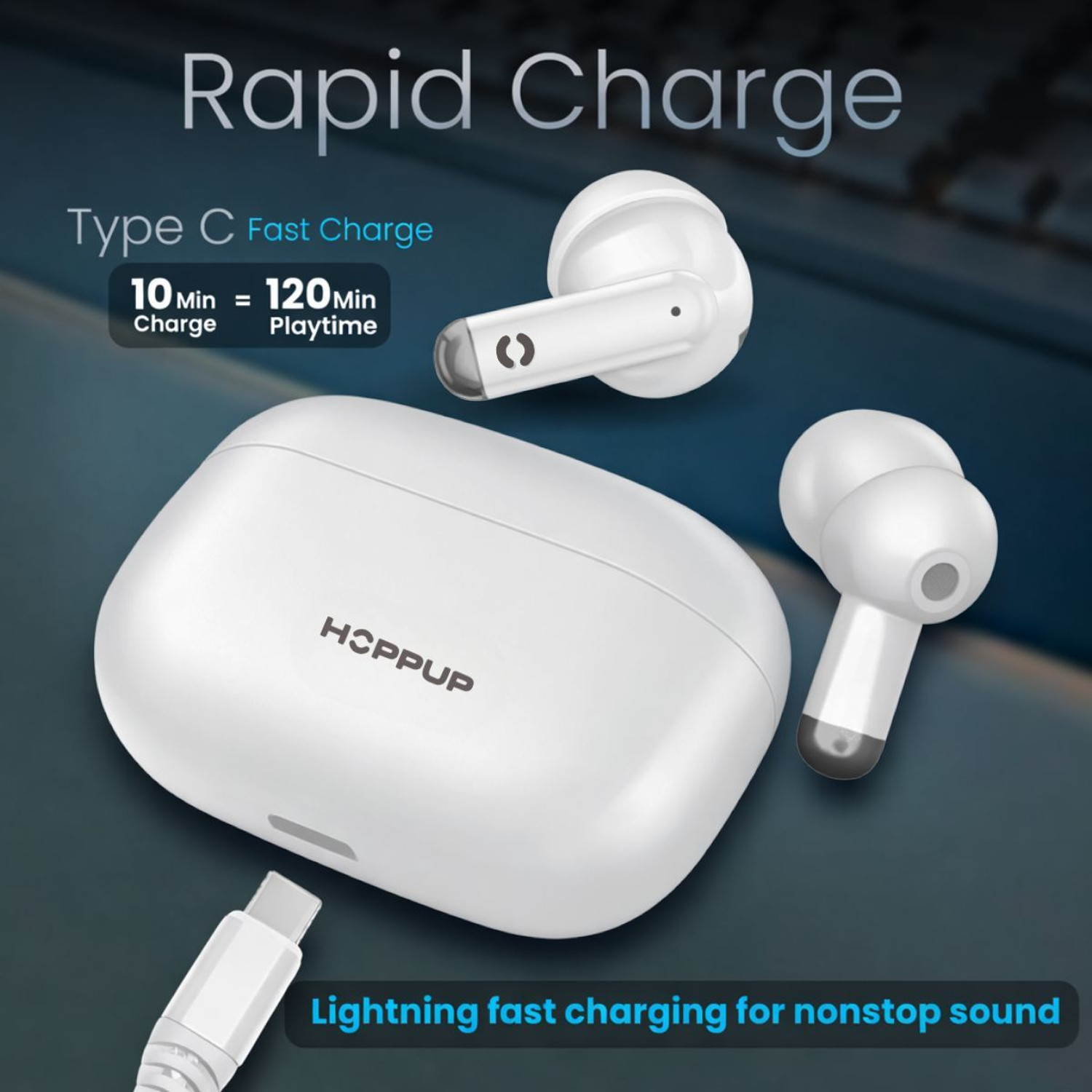 Image of HOPPUP AirDoze H40 Earbuds with 40H PlayTime, 40MS Low Latency, AI ENC & 5.4v Bluetooth