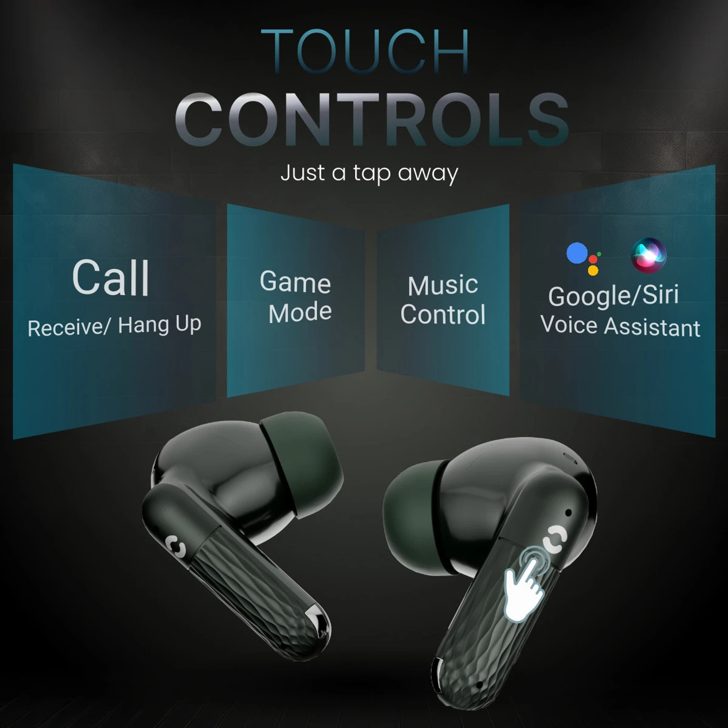 Image of HOPPUP AirDoze Venom Gaming Earbuds with 50H PlayTime, 40MS Low Latency, AI ENC & 5.4v Bluetooth