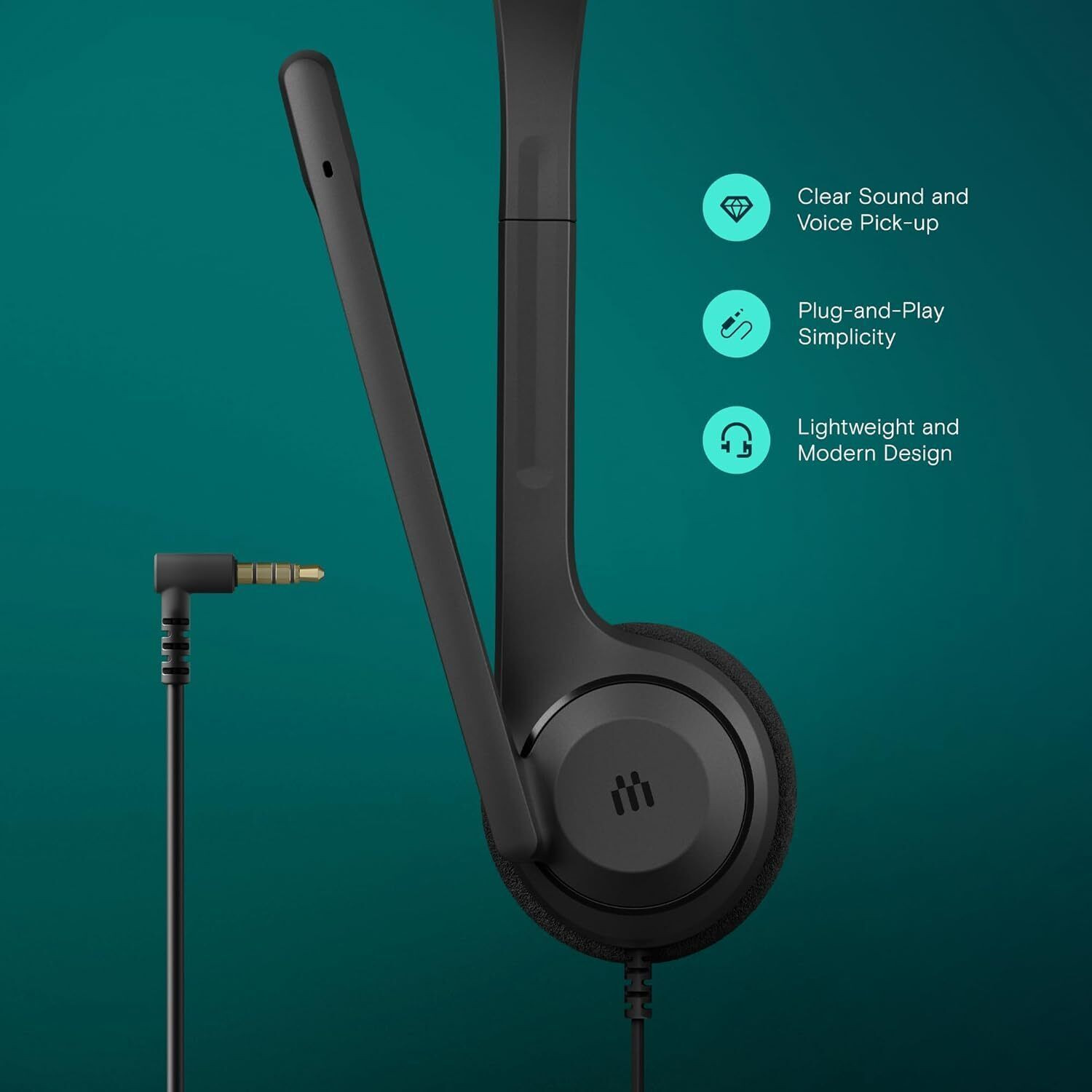 Image of epos C1 Professional Headset with Mic, 3.5mm Jack, Noise-Canceling Wired