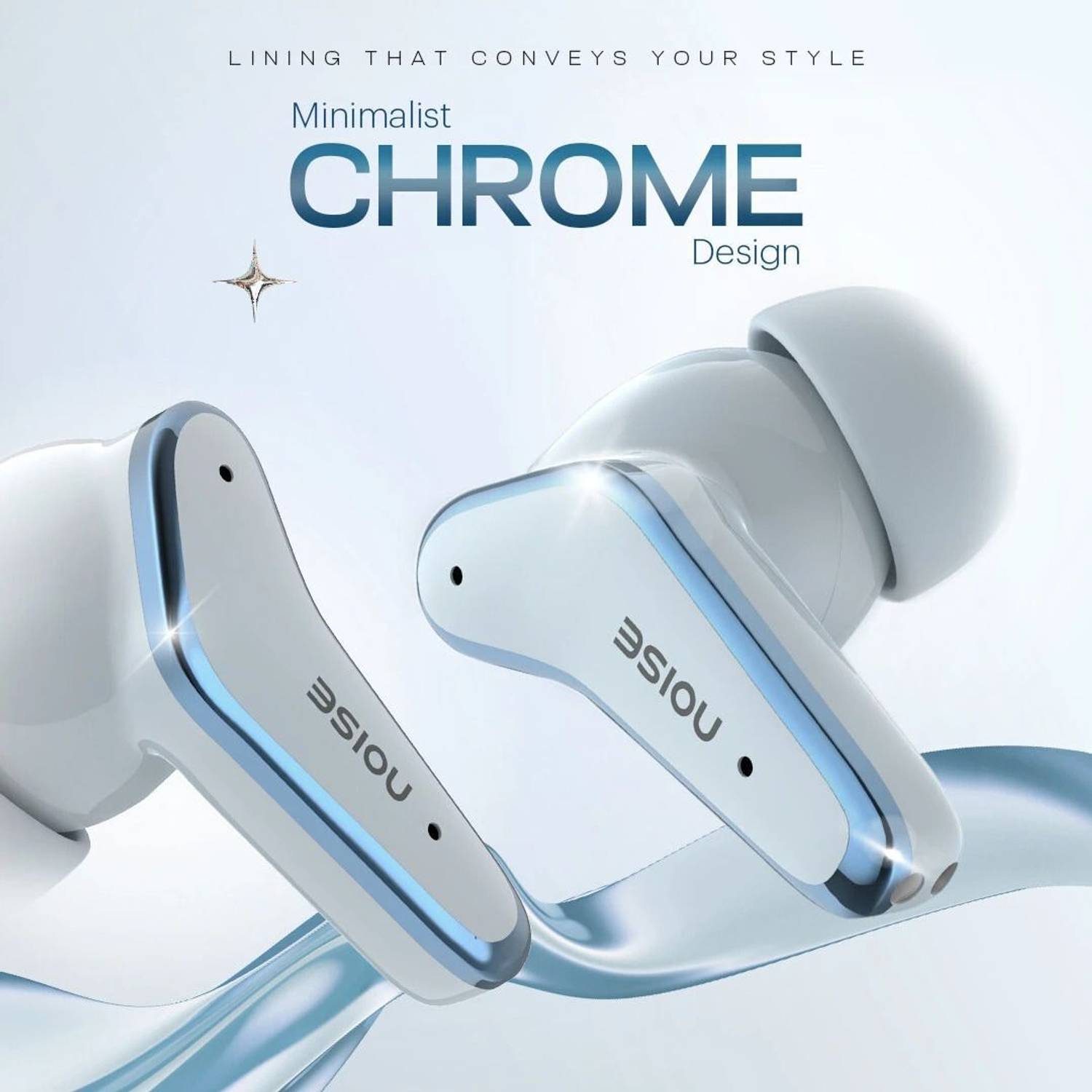 Noise Buds VS102 Elite Bluetooth Earbuds, Silver - Image 3
