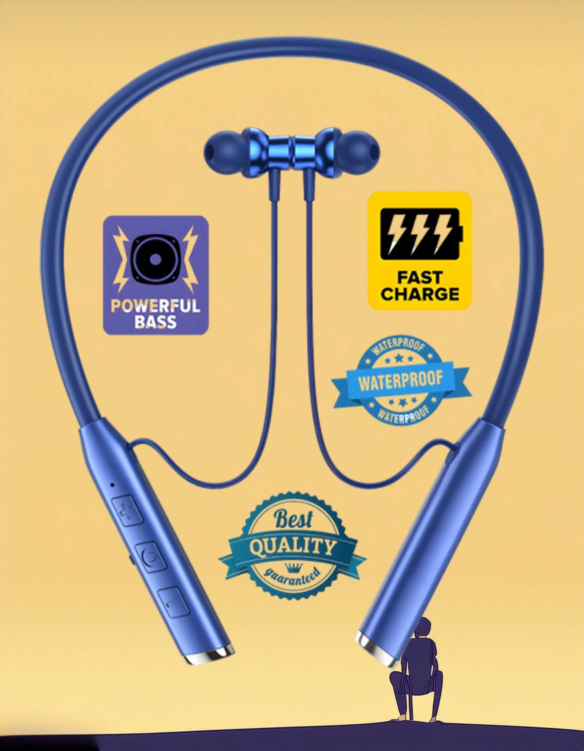 GEMFLY Vibration Alert, 48 Hours Playtime, ENC, HD Sound Quality & Stereo Bass 4M19 Bluetooth