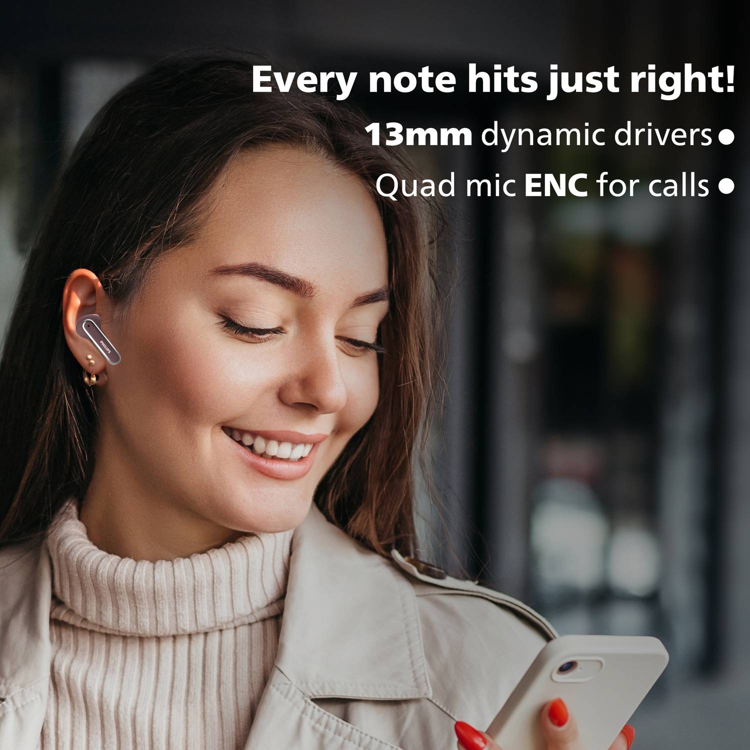 PHILIPS TAT1150RD Earbuds with ANC, 55H Playtime - Image 5