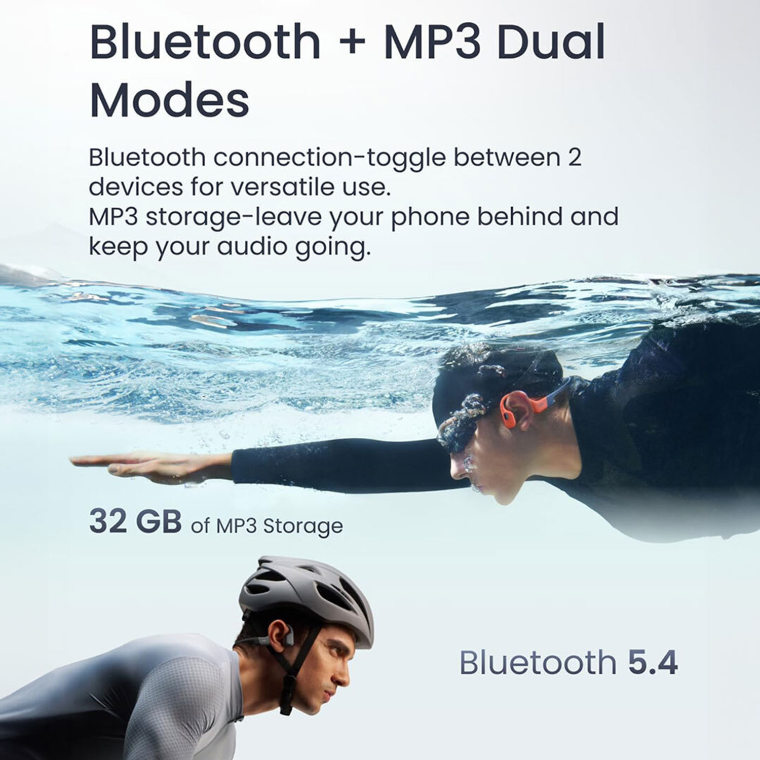 Image of Shokz OpenSwim Pro Bone Conduction Sports Waterproof 9hr Playtime Headphone Bluetooth