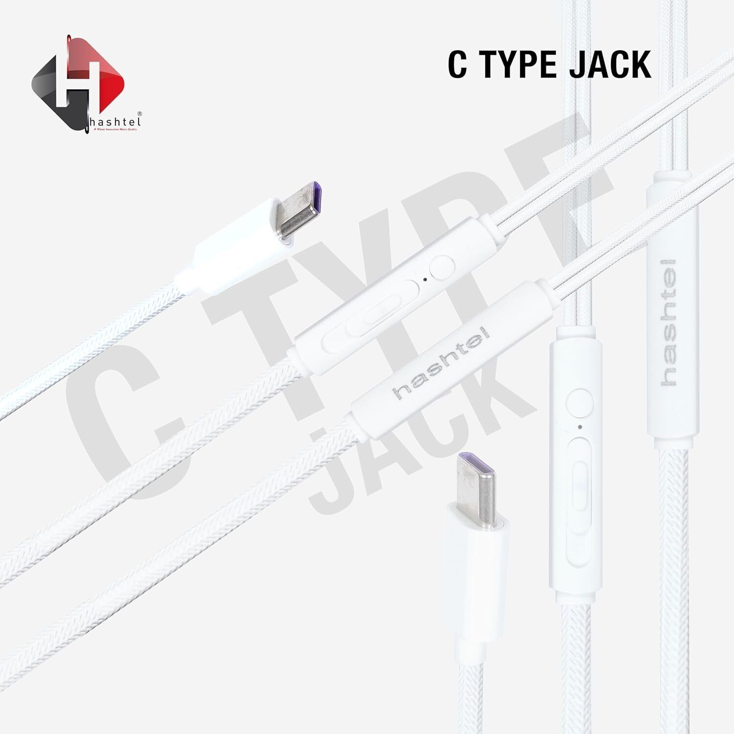 Image of HASHTEL Headphone with Mic || Type C Bass Pro Earphones-06 Wired
