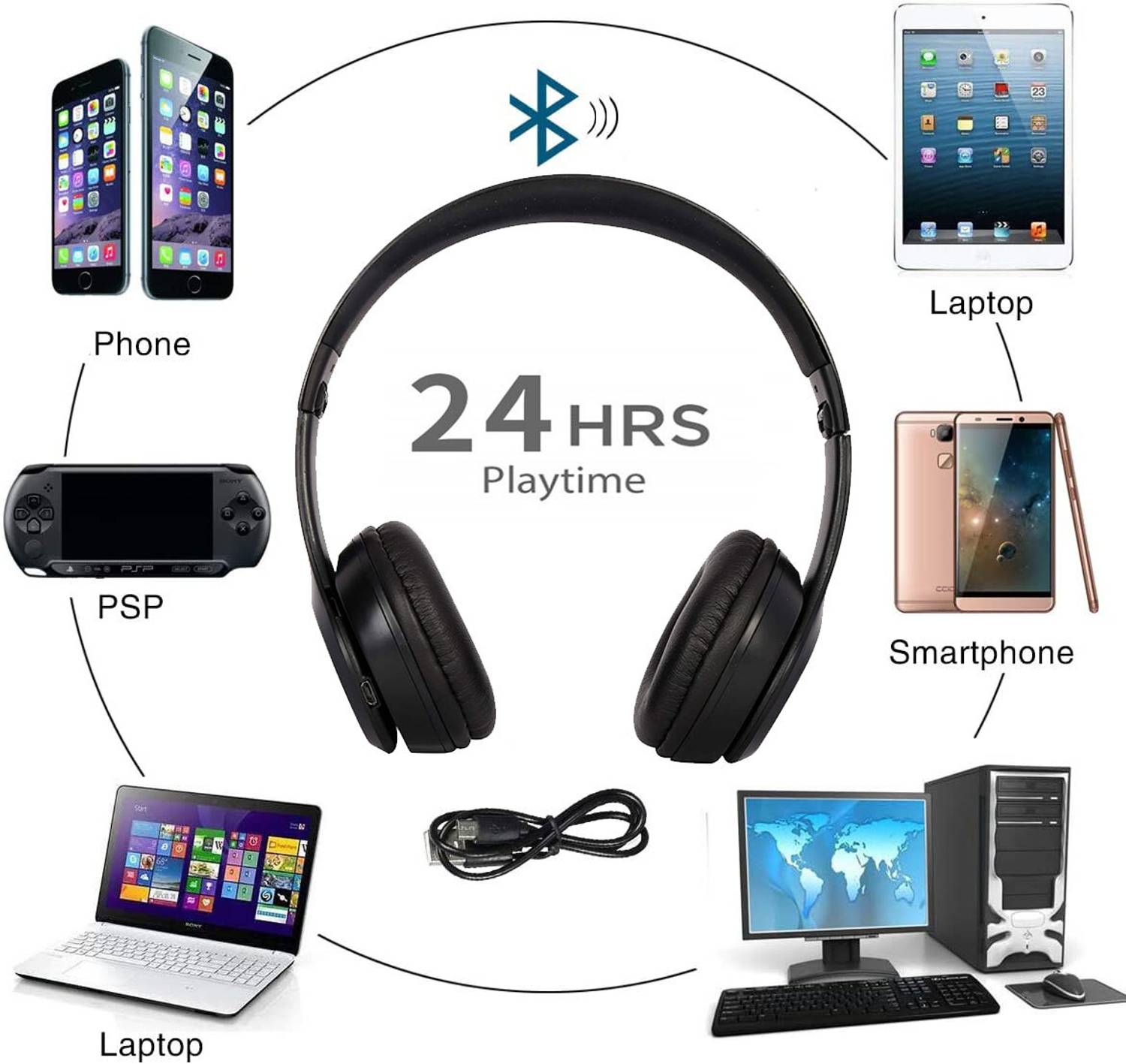 Worricow Bluetooth Headphones with Mic - Image 5