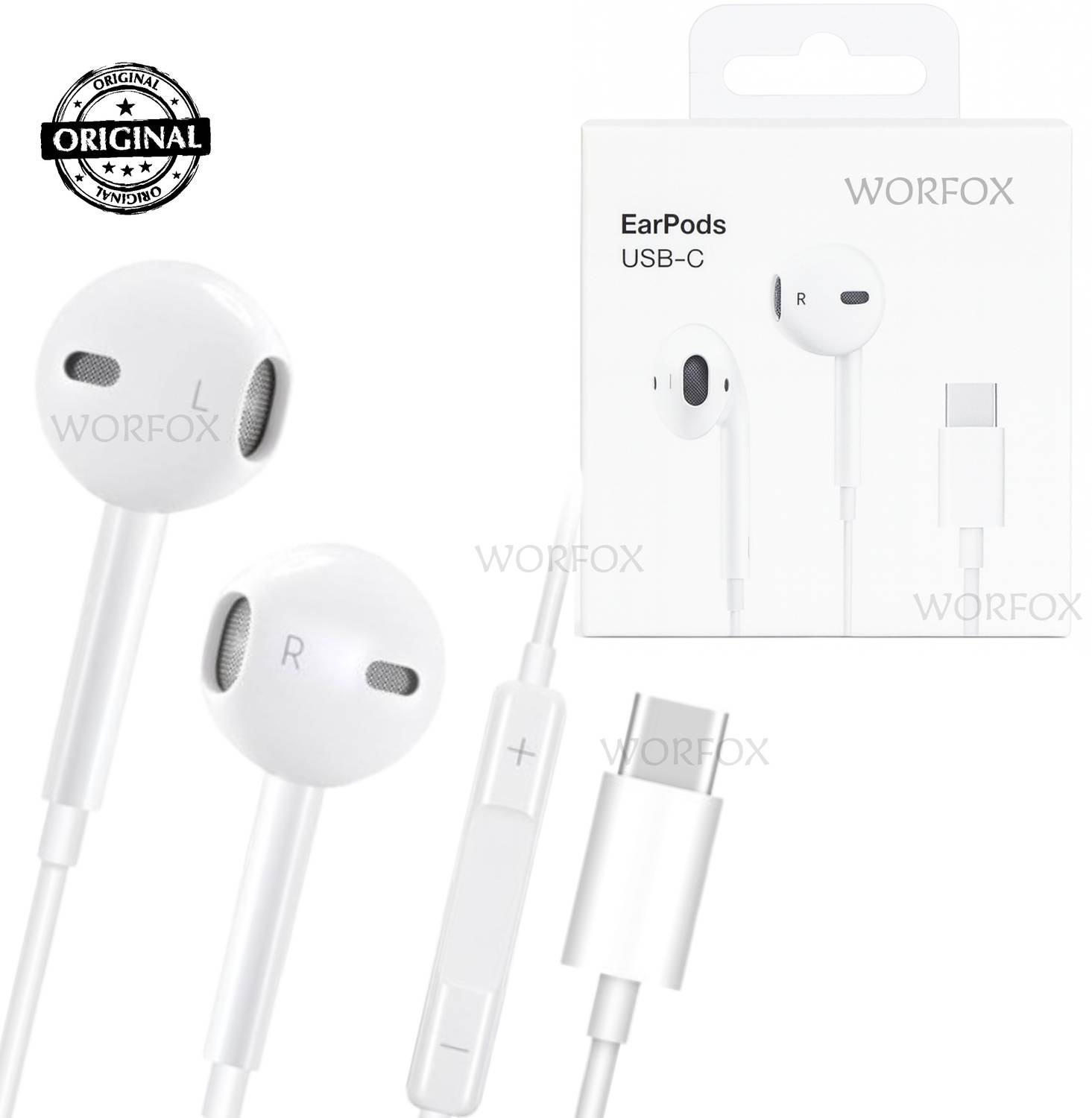 WORFOX USB-C Wired Earphones with DAC High-Stereo Sound for All
