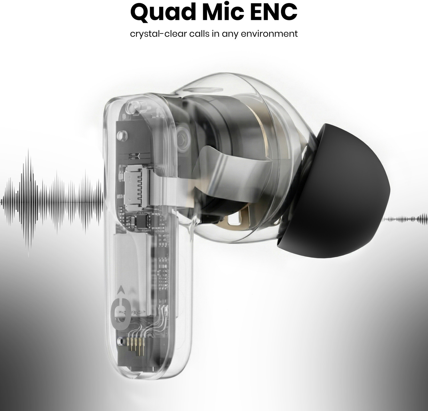 Image of Fitpro X Atom Premium TWS Bluetooth Earbuds - HD Sound, Long Battery, Charging Case Bluetooth