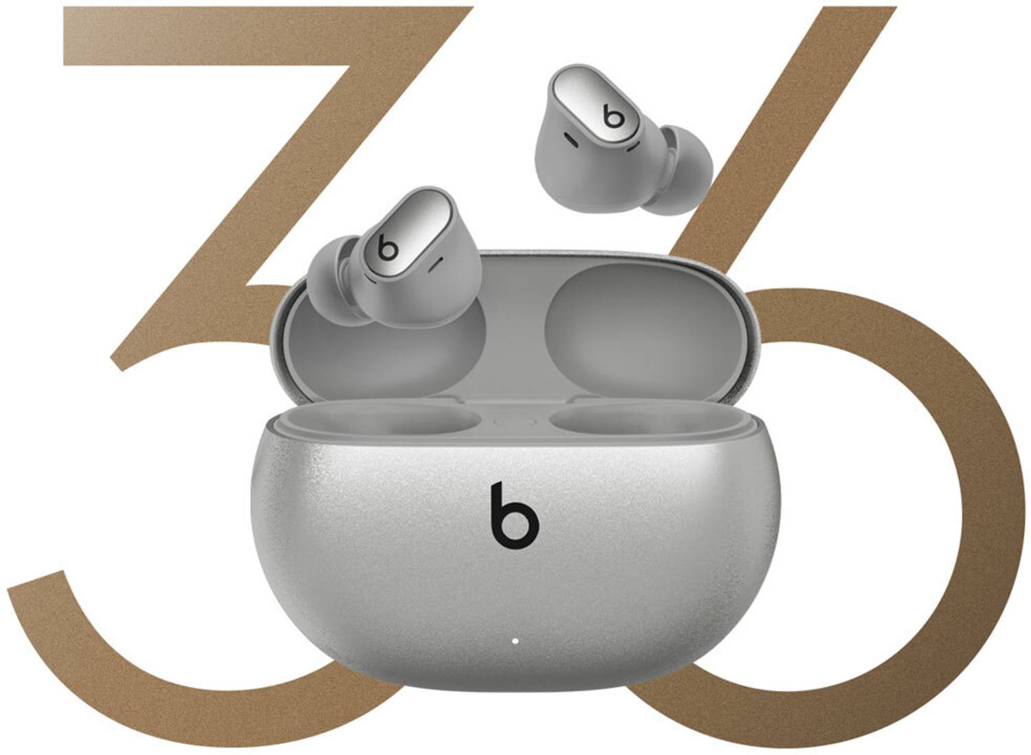 Beats Studio Buds + Silver with Active Noise Cancellation