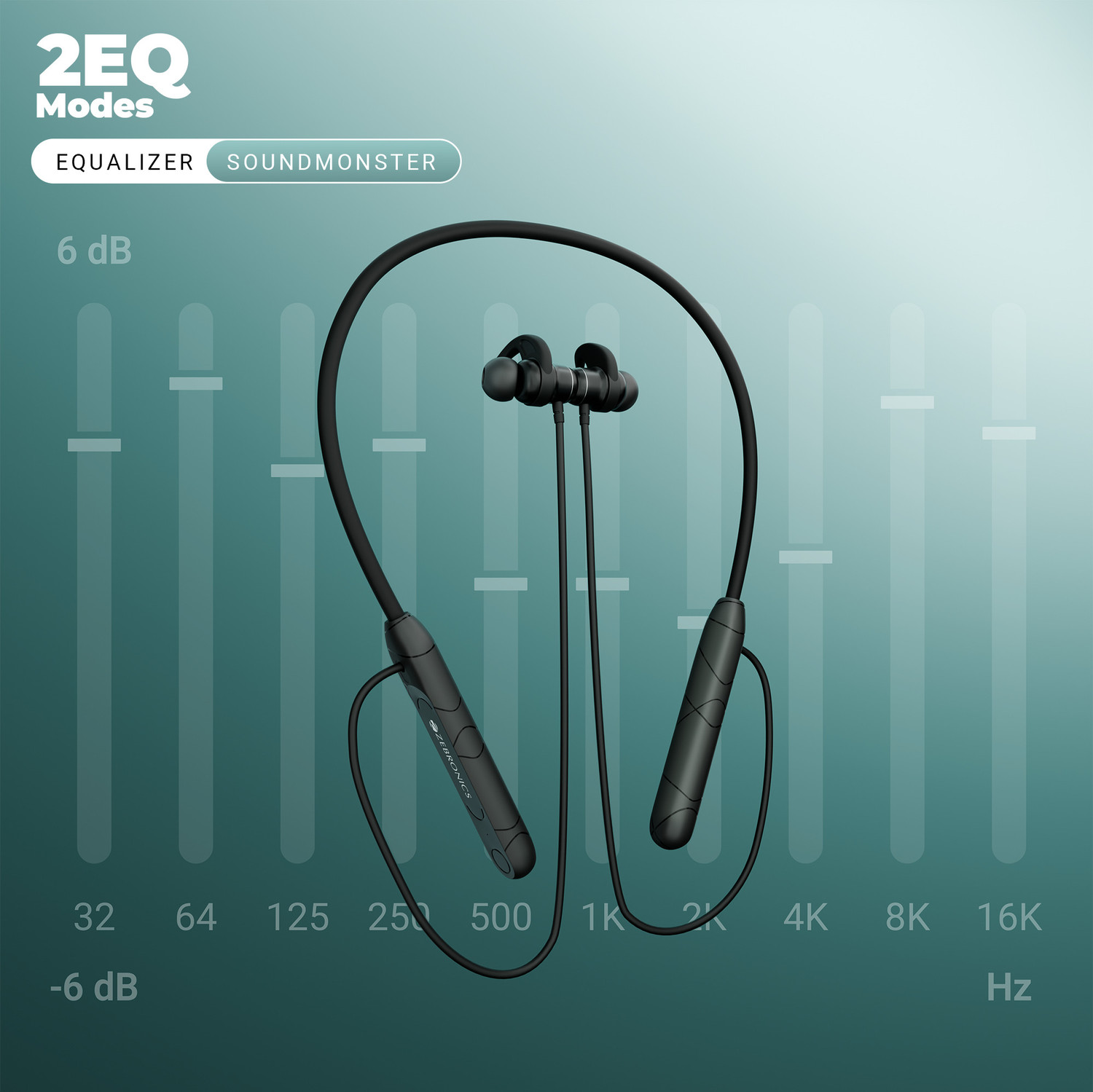 Image of ZEBRONICS Raga F2 Neckband with 22H Playback, Magsnap (Magnetic Play|Pause),Rapid Charging Bluetooth