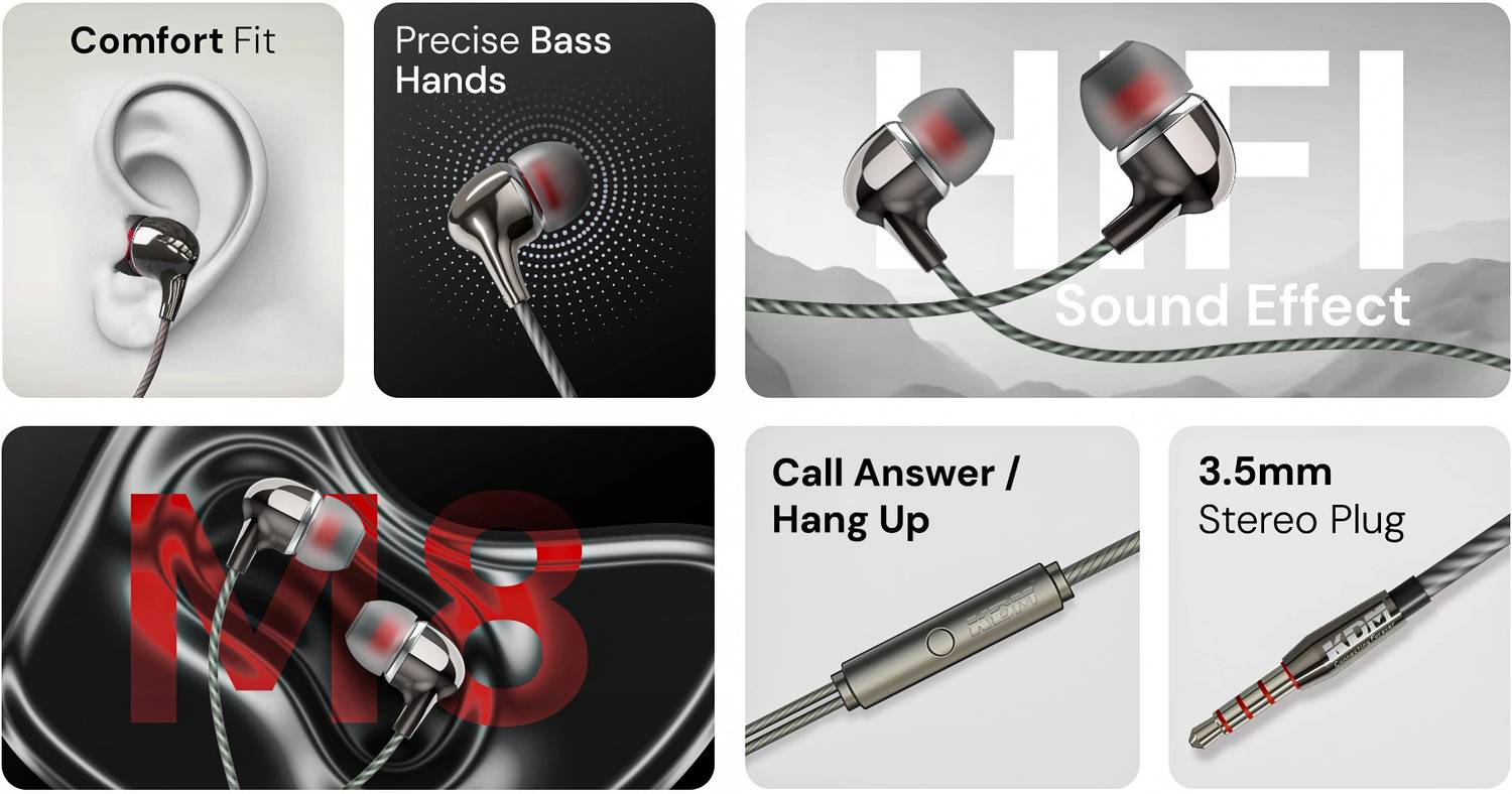 KDM M8 Earphone 3.5mm Jack - Image 5