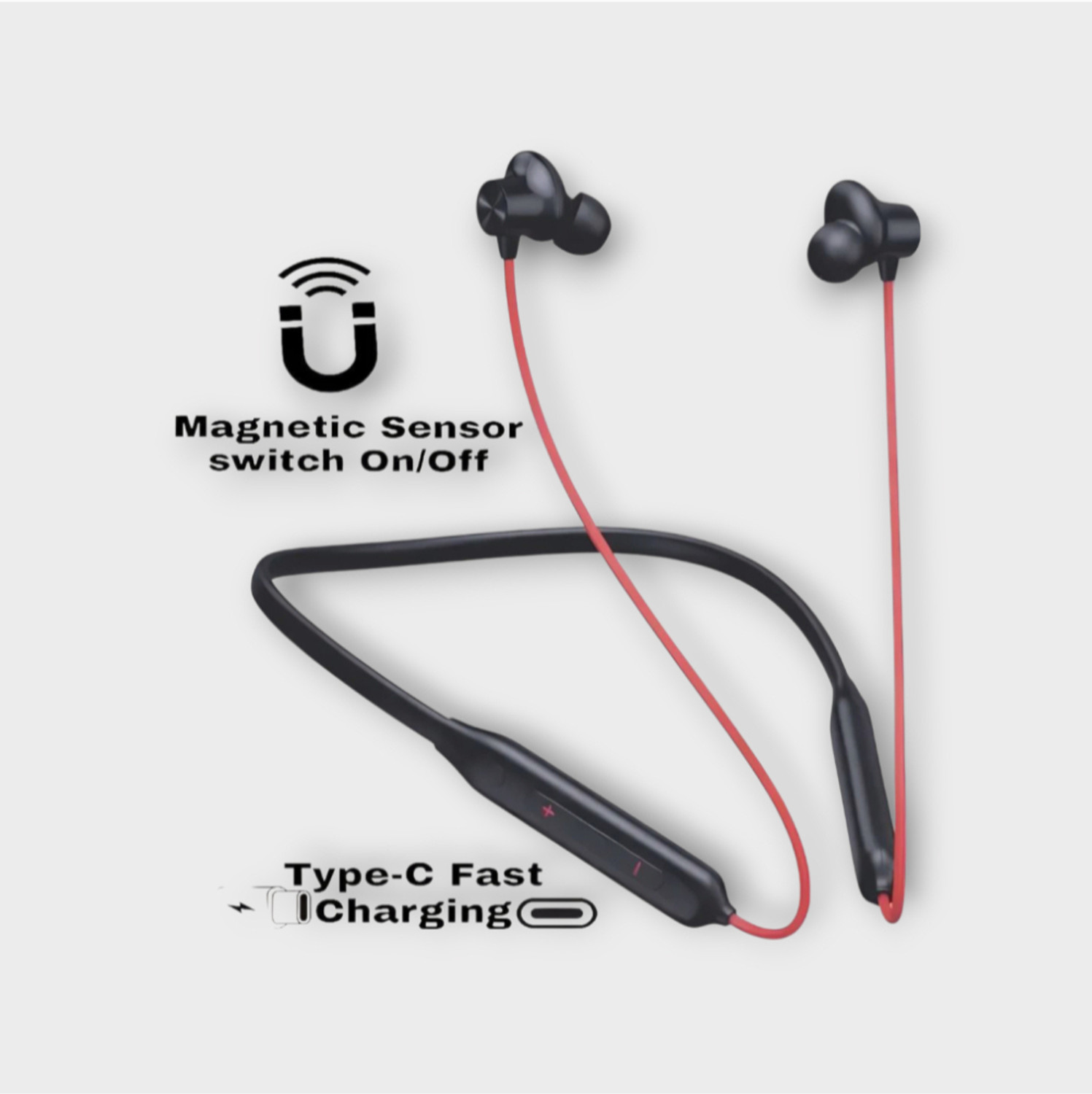 Image of house of common Neckband with Wireless Fast Charge, 59 Hrs Battery Life, Earphones with mic RSQ Bluetooth & Wired