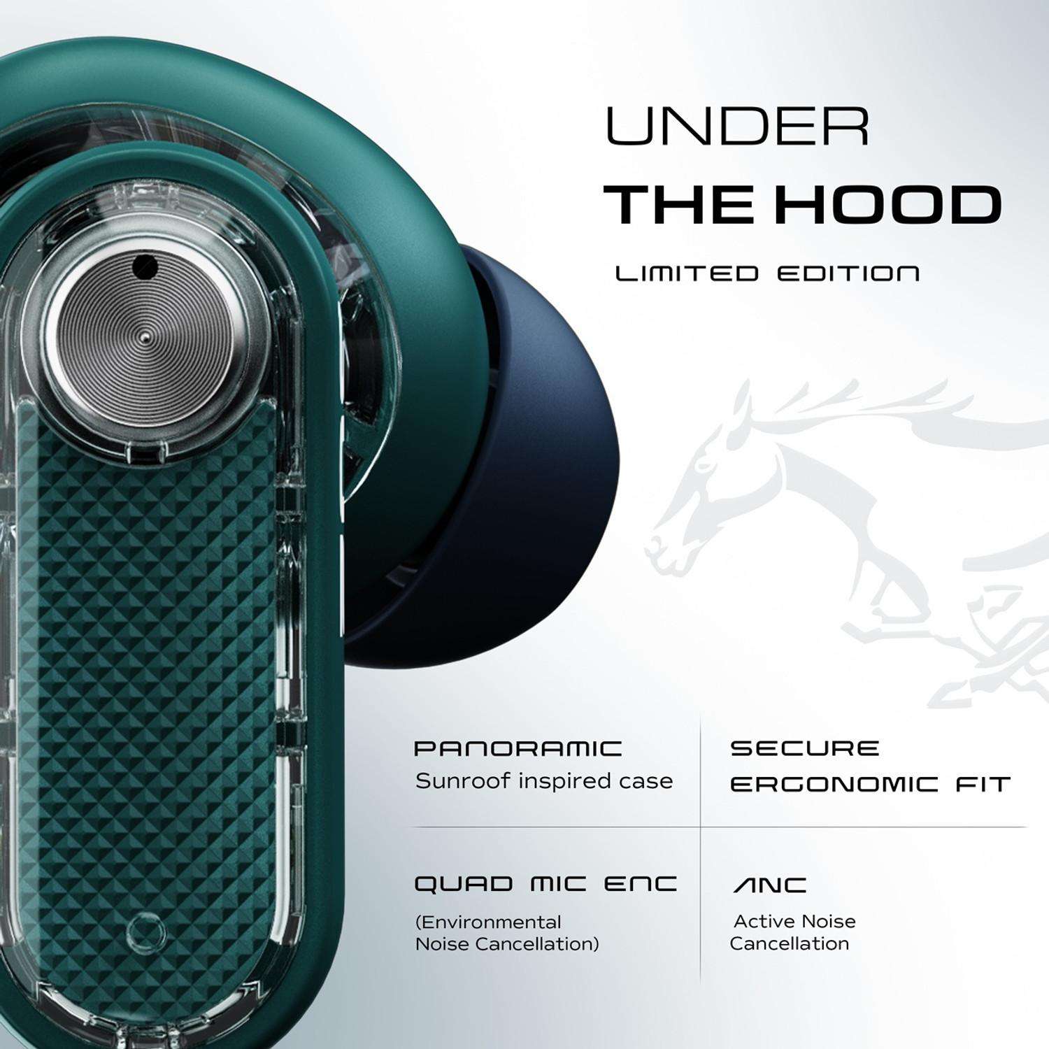Image of GOBOULT Mustang Sprint, App Support, Dual Pairing, 60Hrs, 32dB ANC & Quad Mic ENC, 6.0v Bluetooth