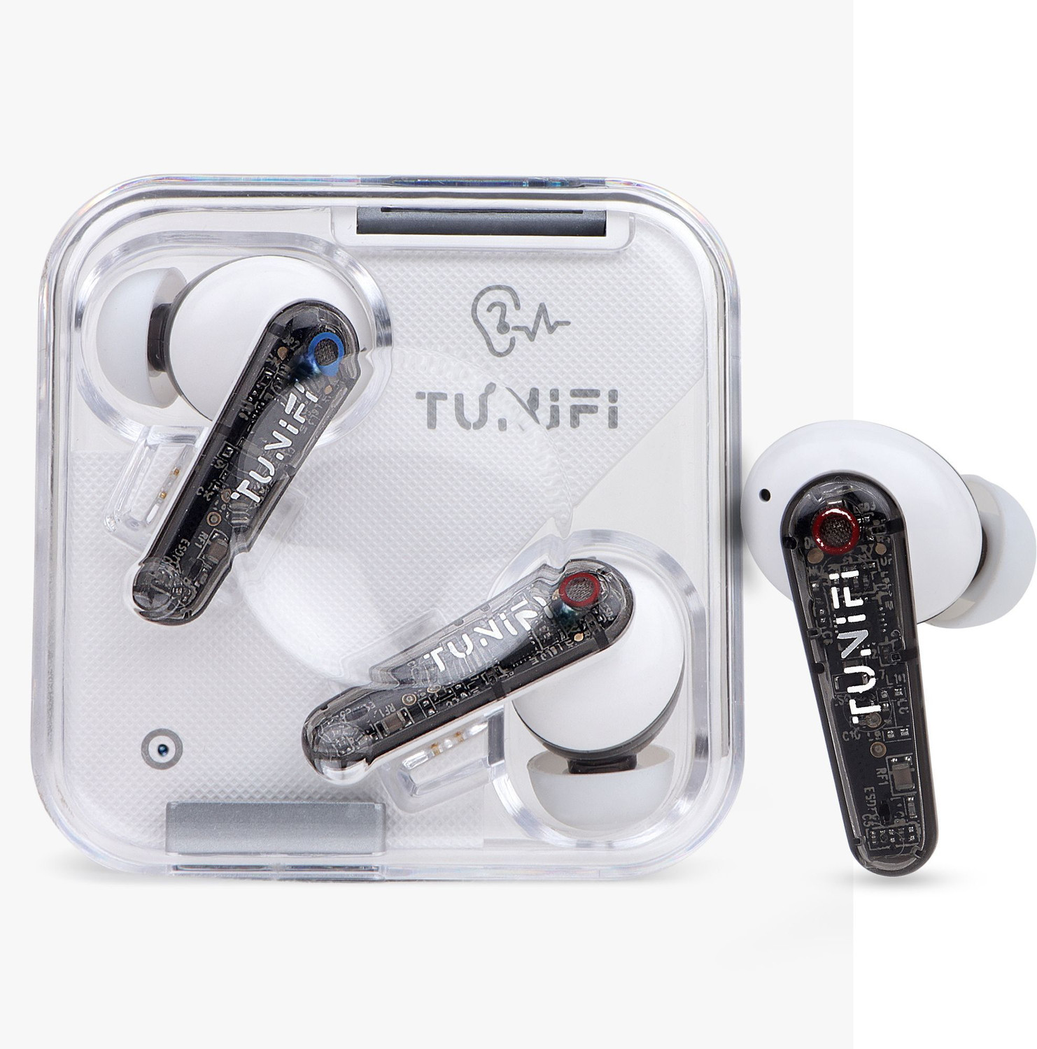 Image of HODOPHILE TWS Earbuds l IMMERSE Transparent l 5.2 l Upto 24Hr Playtime Bluetooth