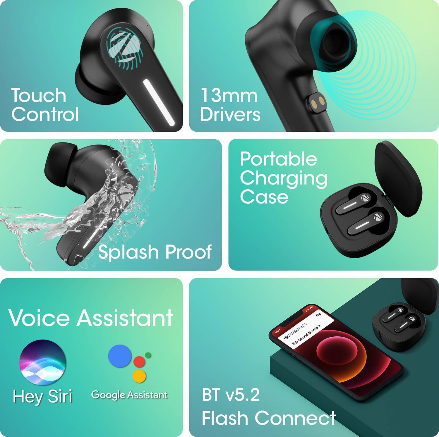 ZEBRONICS Zeb-Sound Bomb 7 TWS Earbuds - Image 4