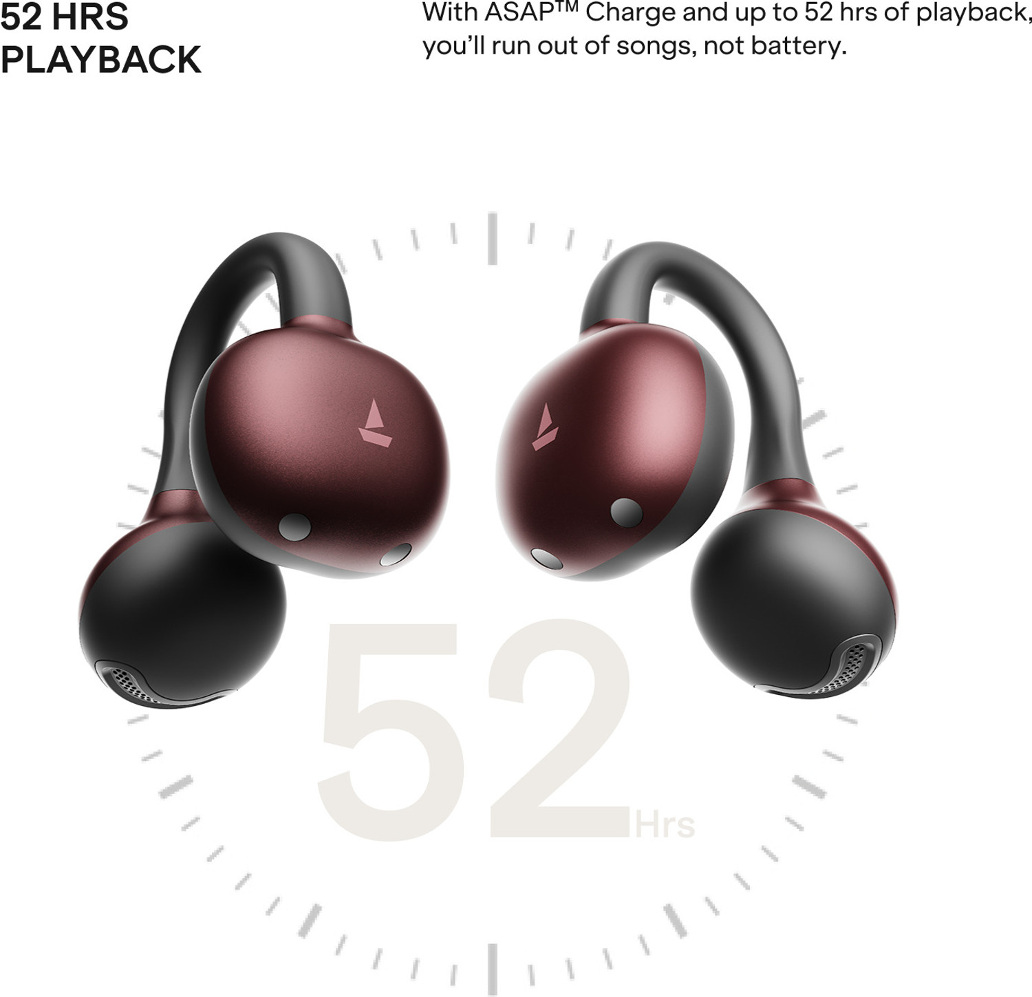 Image of boAt Airdopes ProClip OWS Earbuds,Air Conduction Tech,52H Battery,App Support,BTv6.0 Bluetooth
