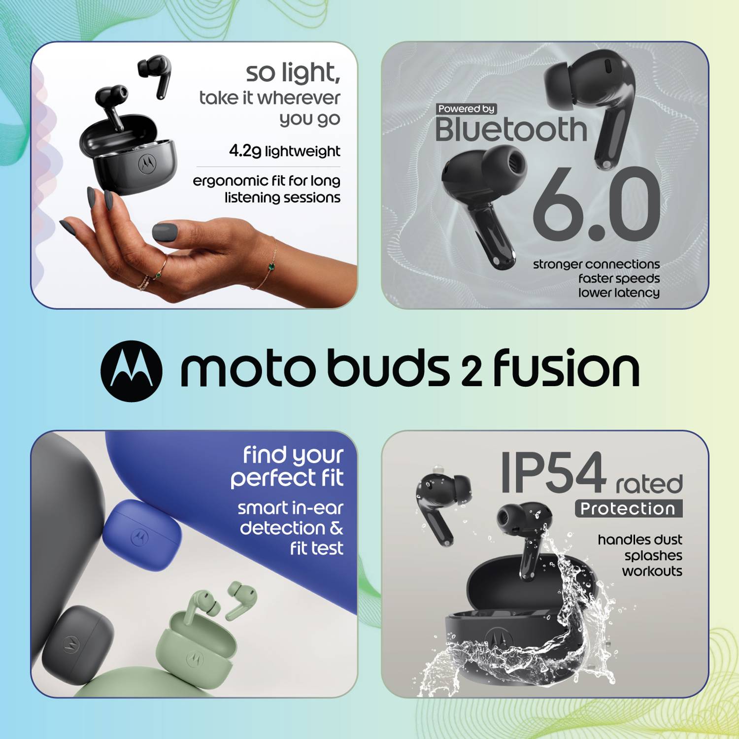 Motorola Buds 2 Fusion with ANC, 12.4mm Driver, 6 Mic ENC - Image 3