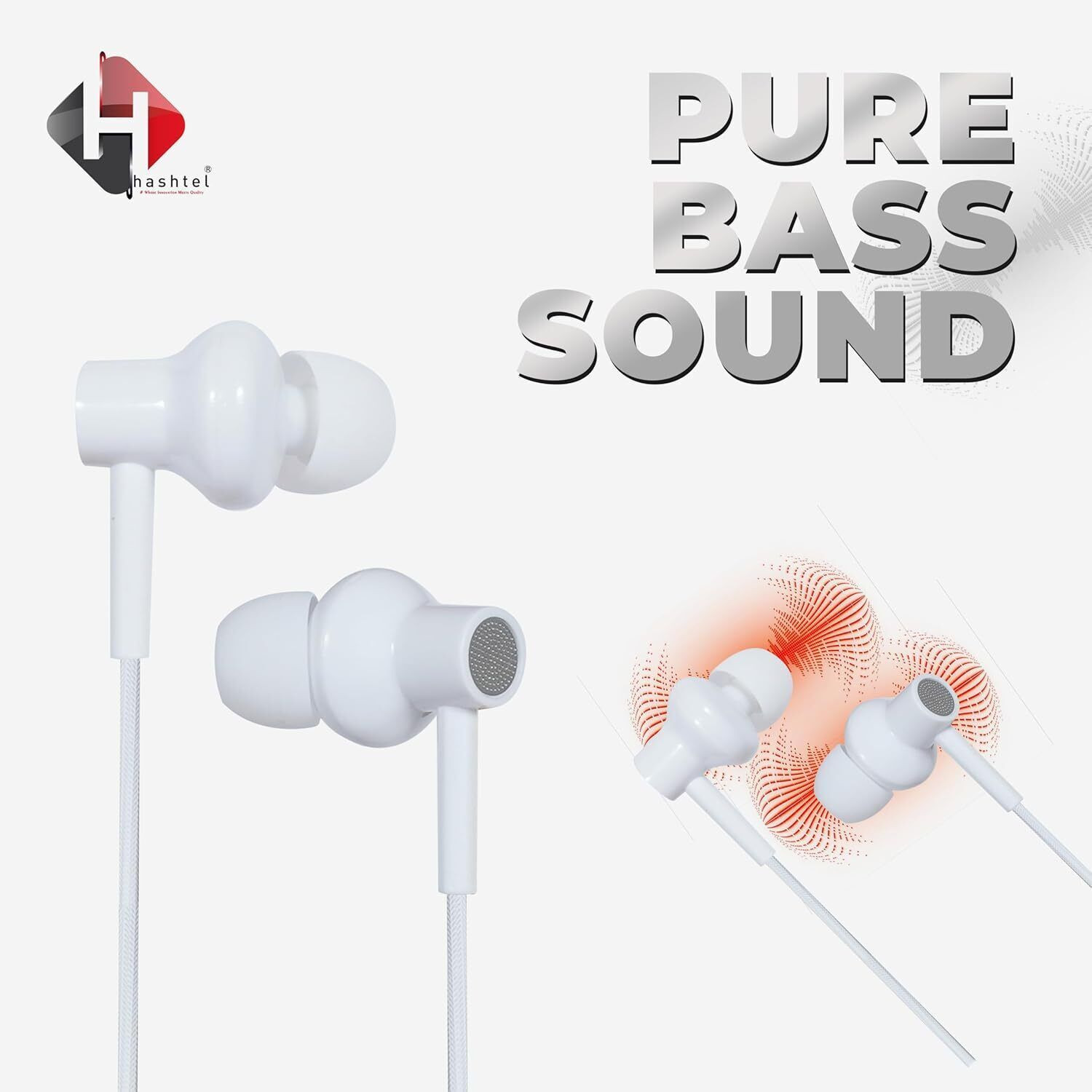 Image of HASHTEL Headphone with Mic || Type C Bass Pro Earphones-06 Wired