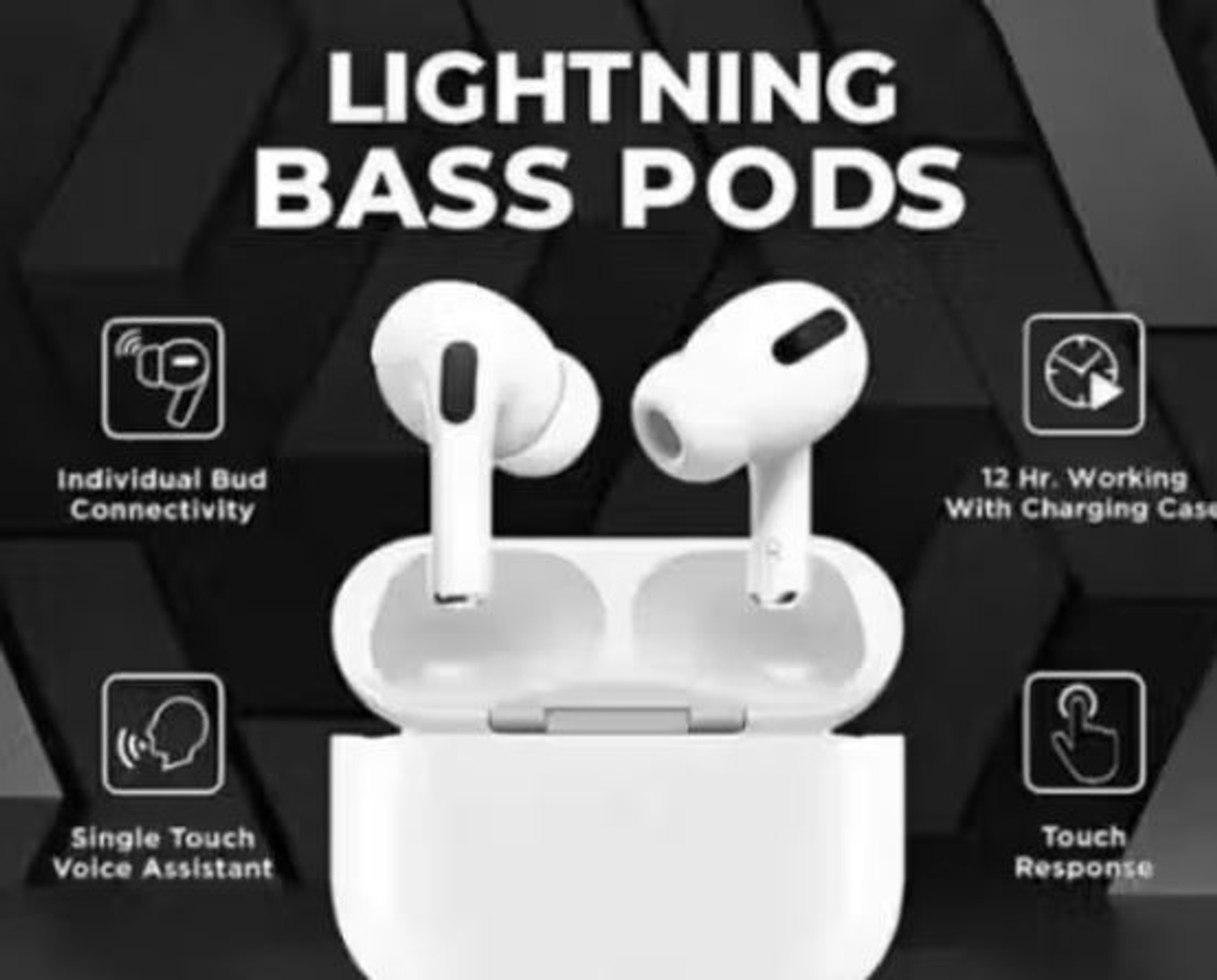 Image of GWALBROS TWS AIPRODS WHITE Earbud Bluetooth Headphone With Mic V.HA08 Bluetooth