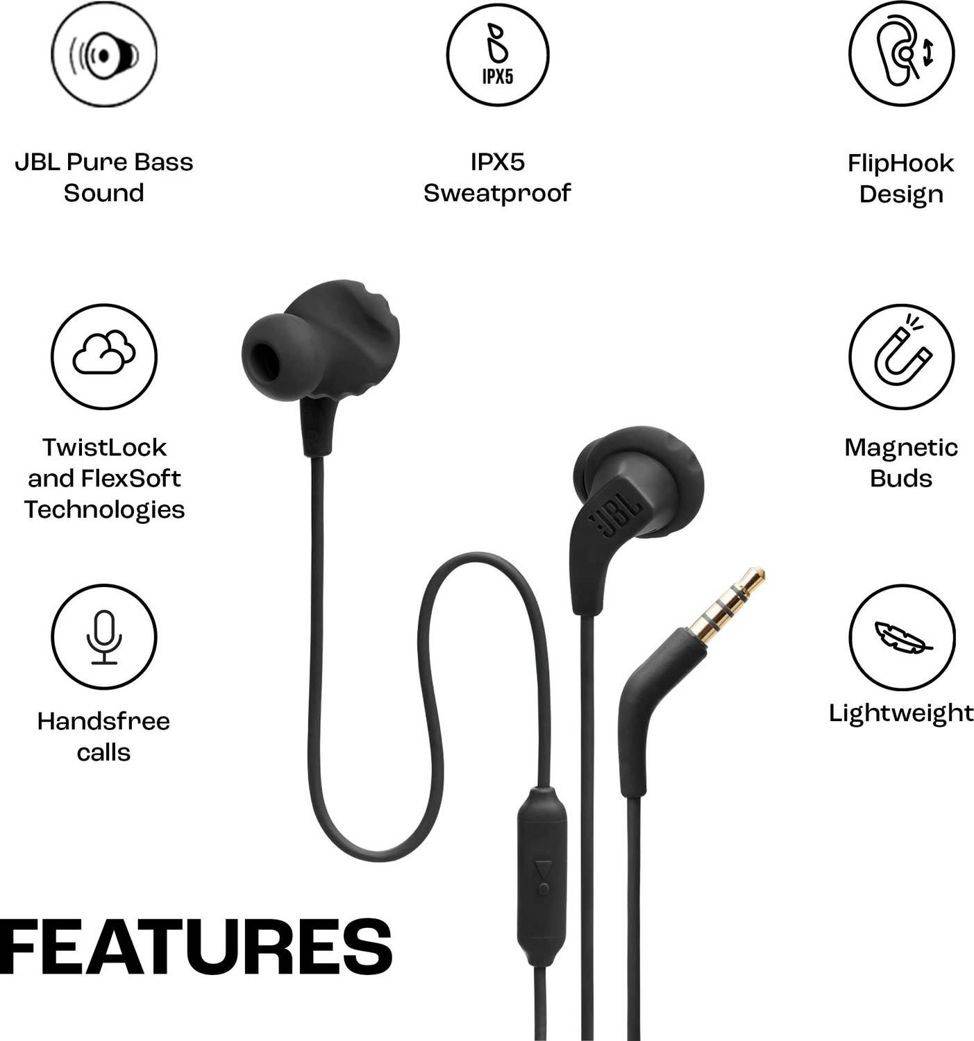 JBL Endurance Run 2 Wired Earphones - Image 2