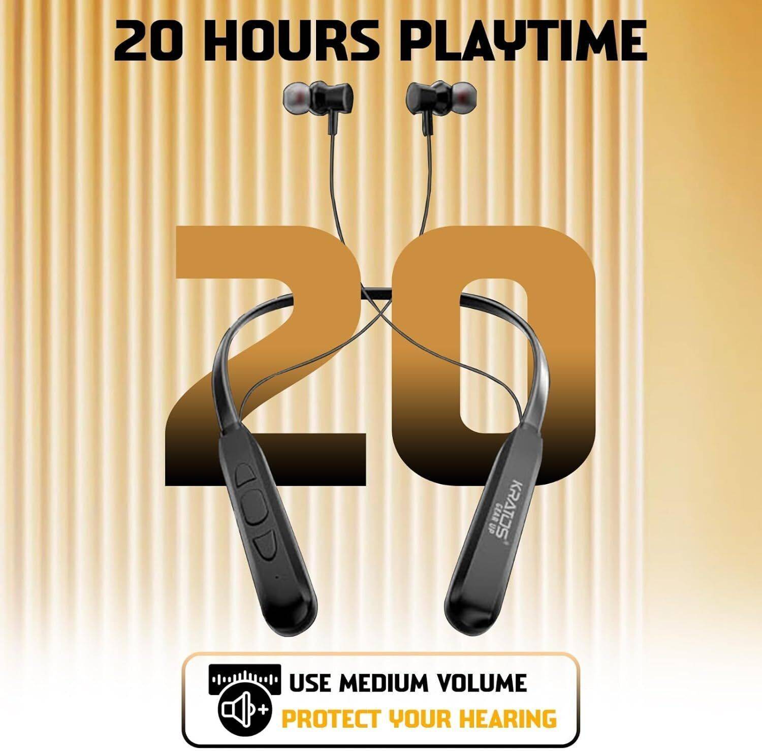 Kratos Neckband Earphones 20 Hrs Playtime - Image 2
